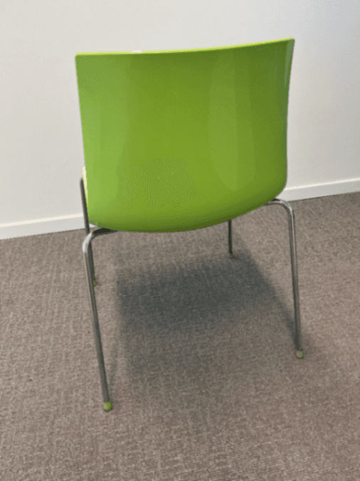 Arper White and Green Plastic Chair-1