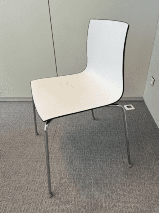 Arper Black and White Plastic Metal Chair-2
