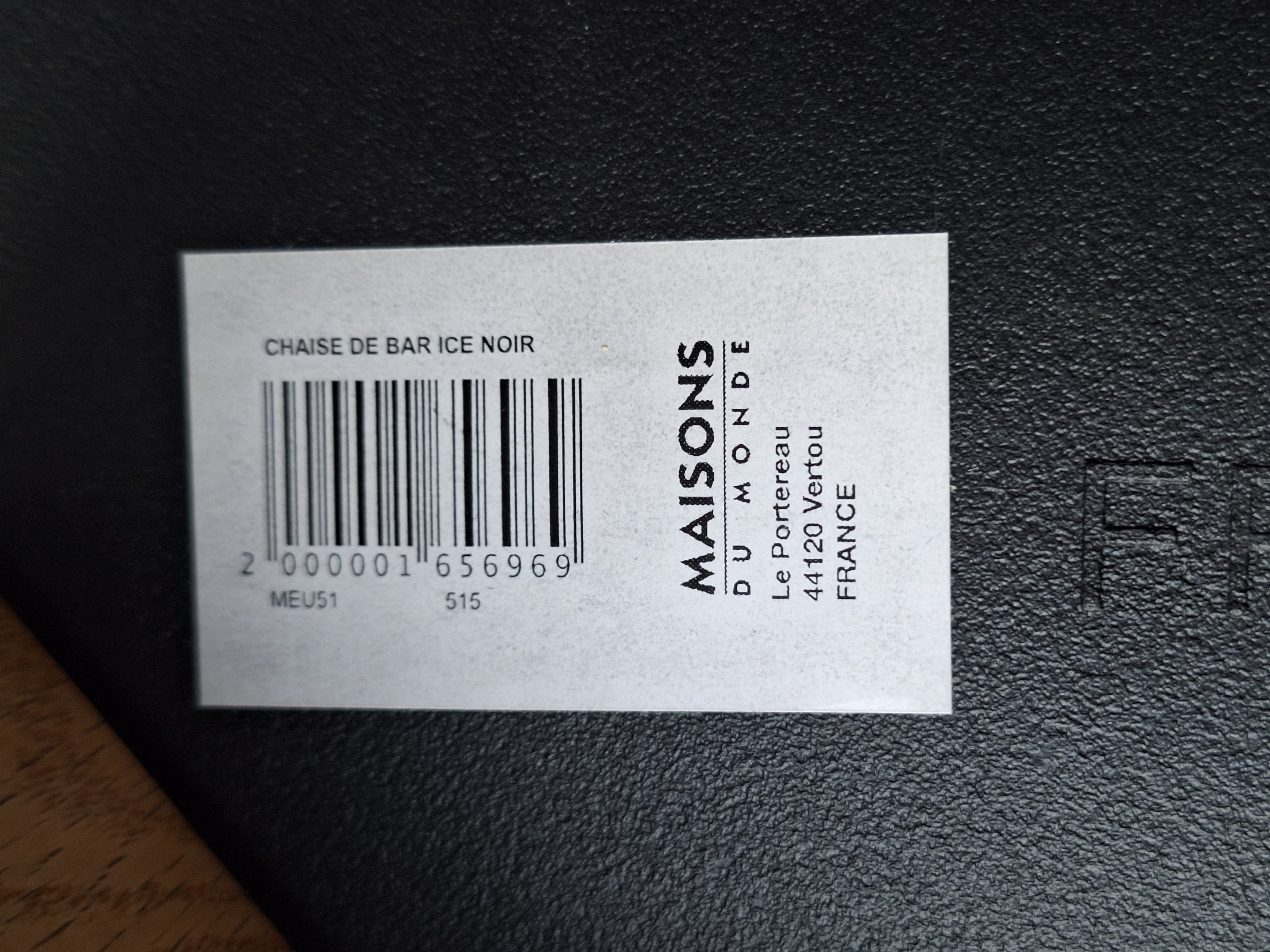 Maison du Monde ICE Black Bar Stool with Wooden Legs-4