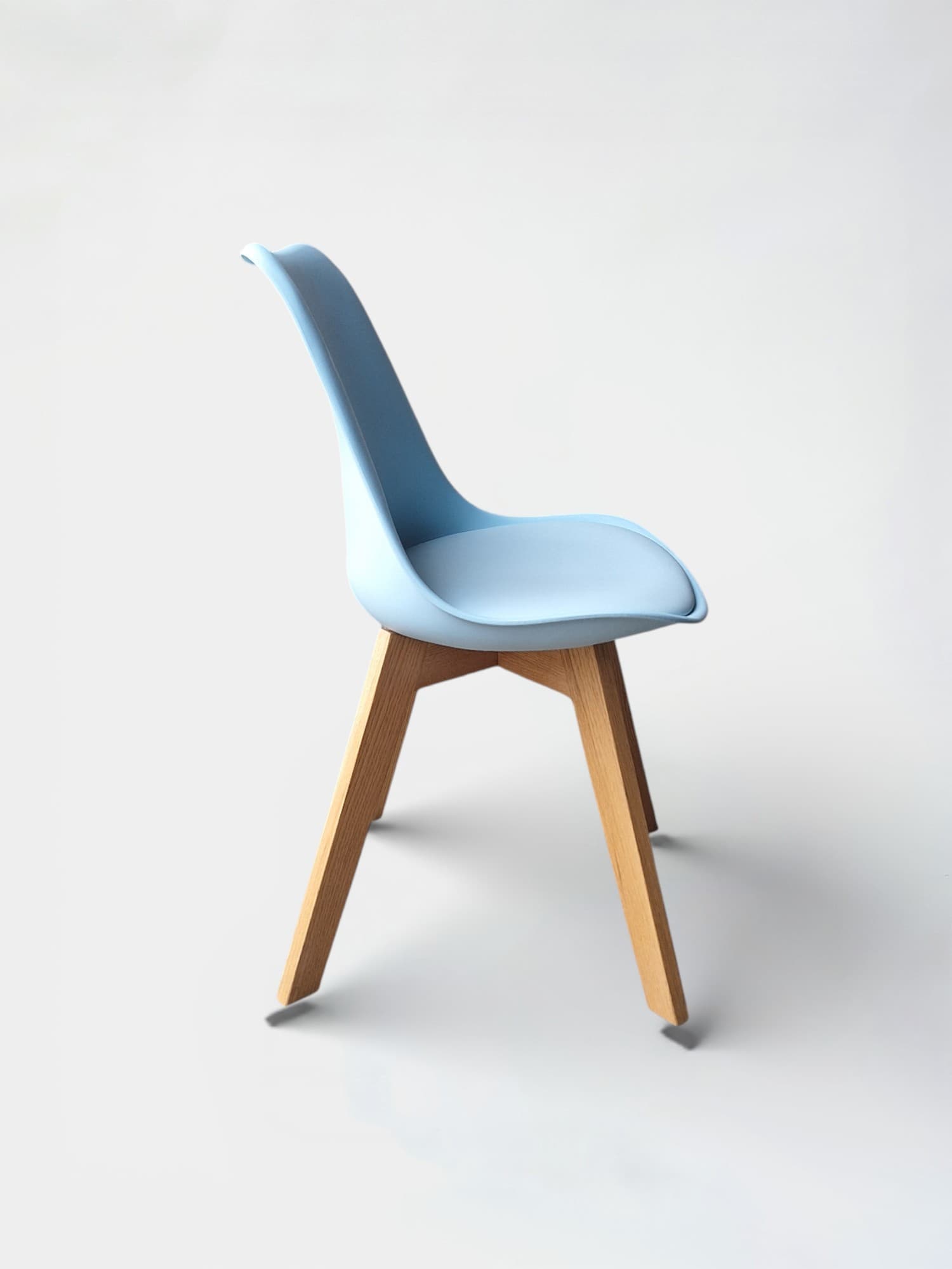 Maison du monde Blue Scandinavian Chair with wooden legs-2