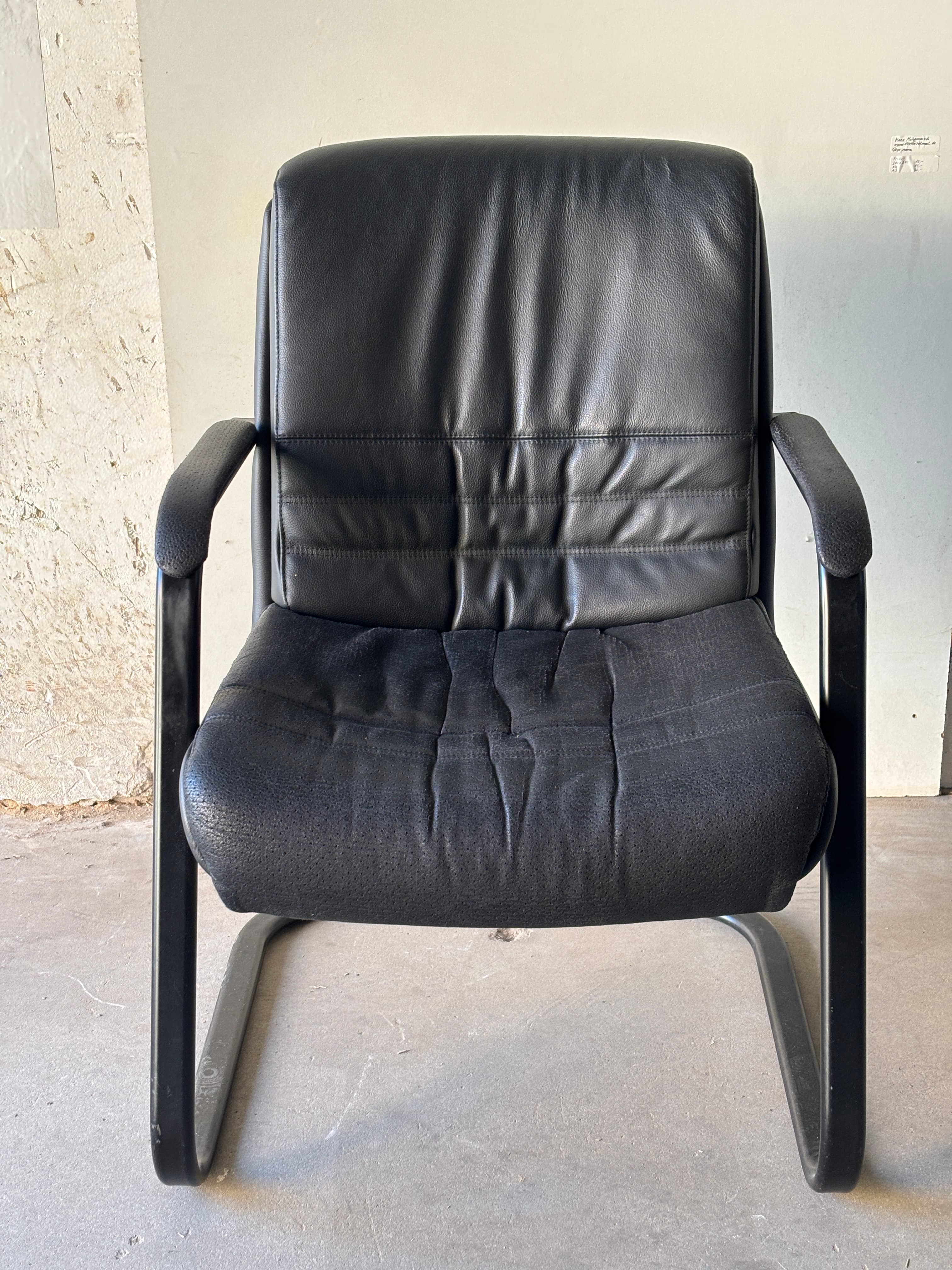 Sitland Black Simili Leather Chair-0