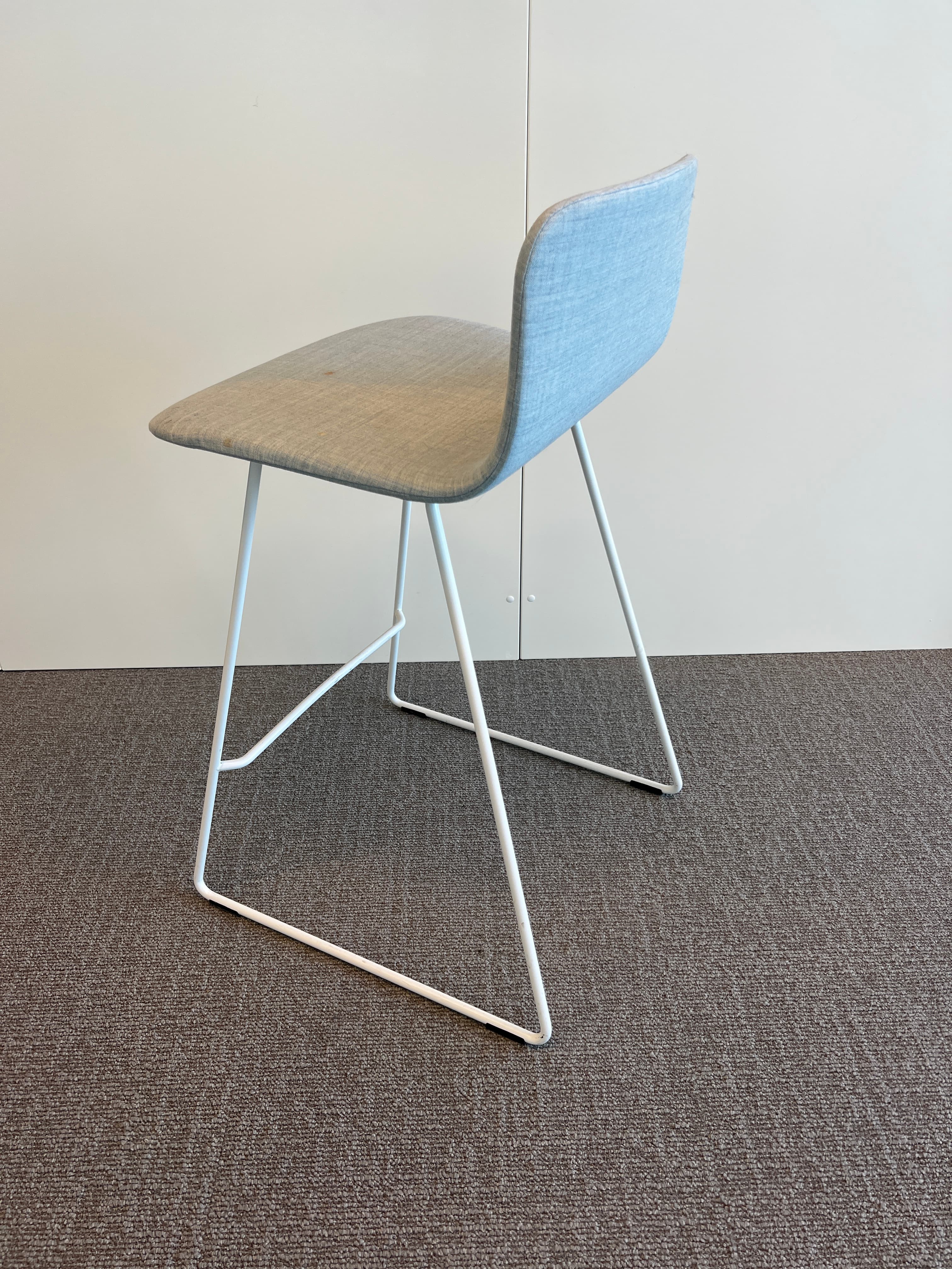 Martela White Gray Fabric High Chair-1