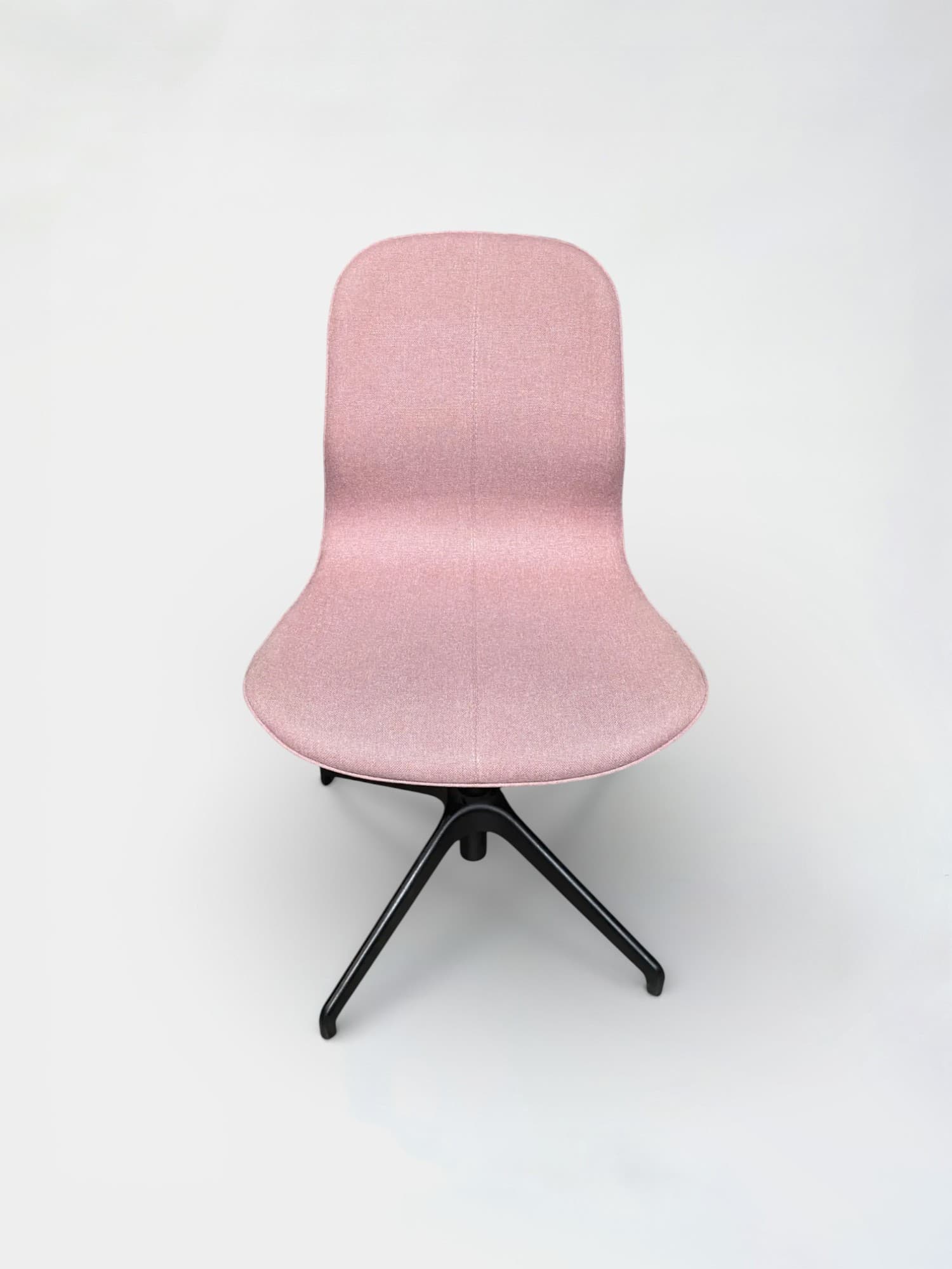 Chaise de réunion rose clair réglable sur pieds noirs-0