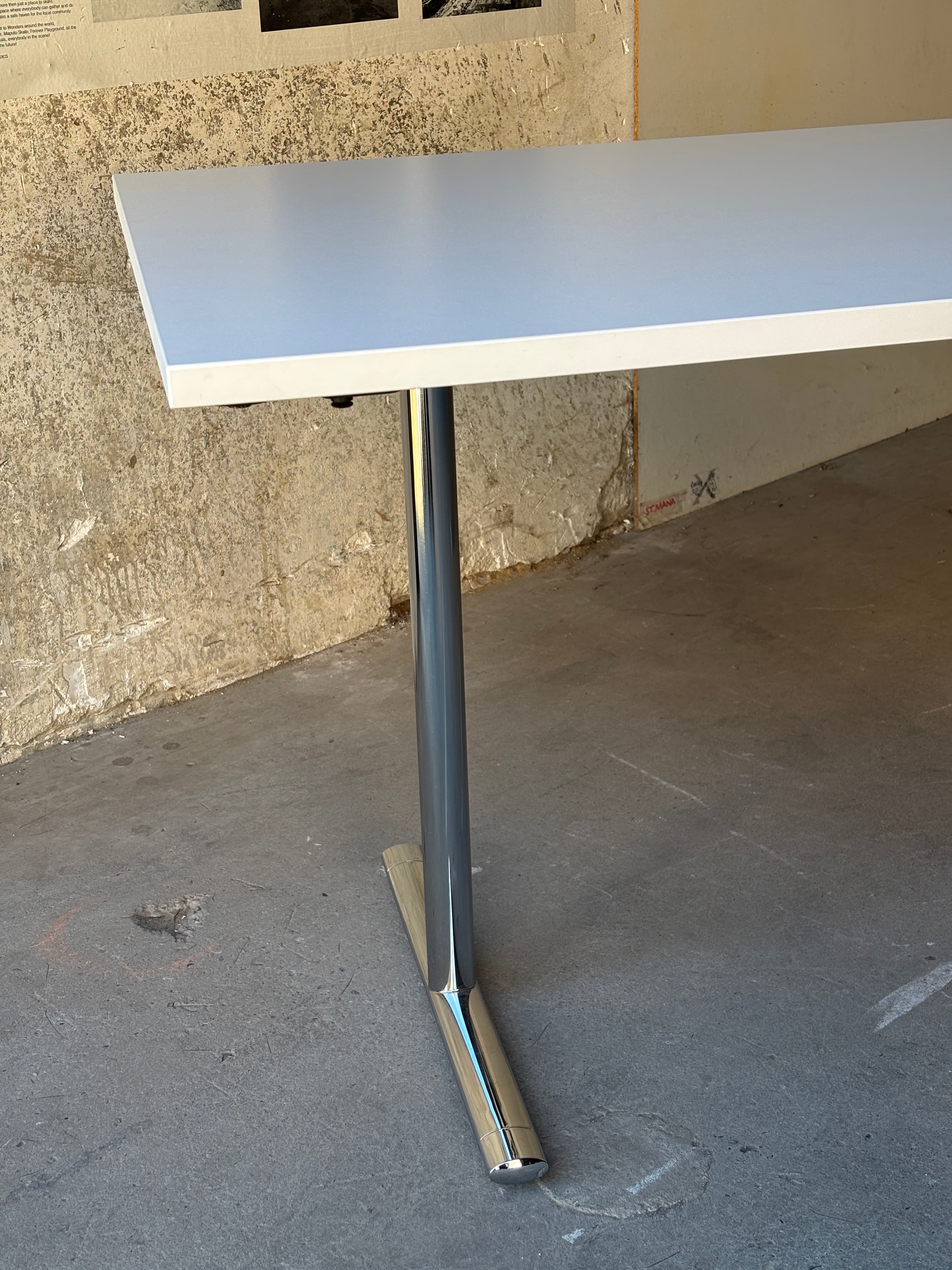 Howe 180cm minimalist Desk with metal legs and white top-4