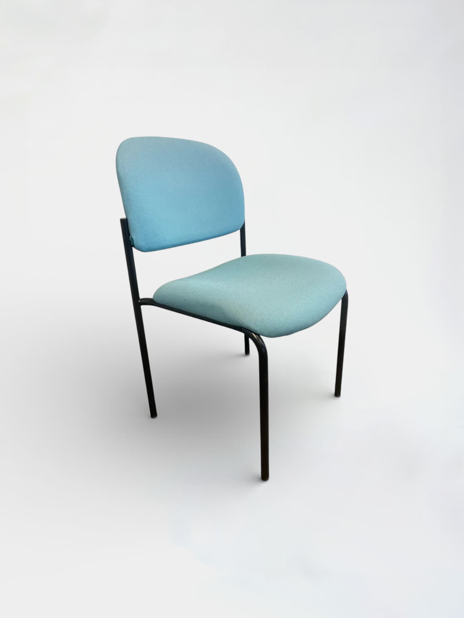Teal Fabric Chair with Black Metal Frame-0