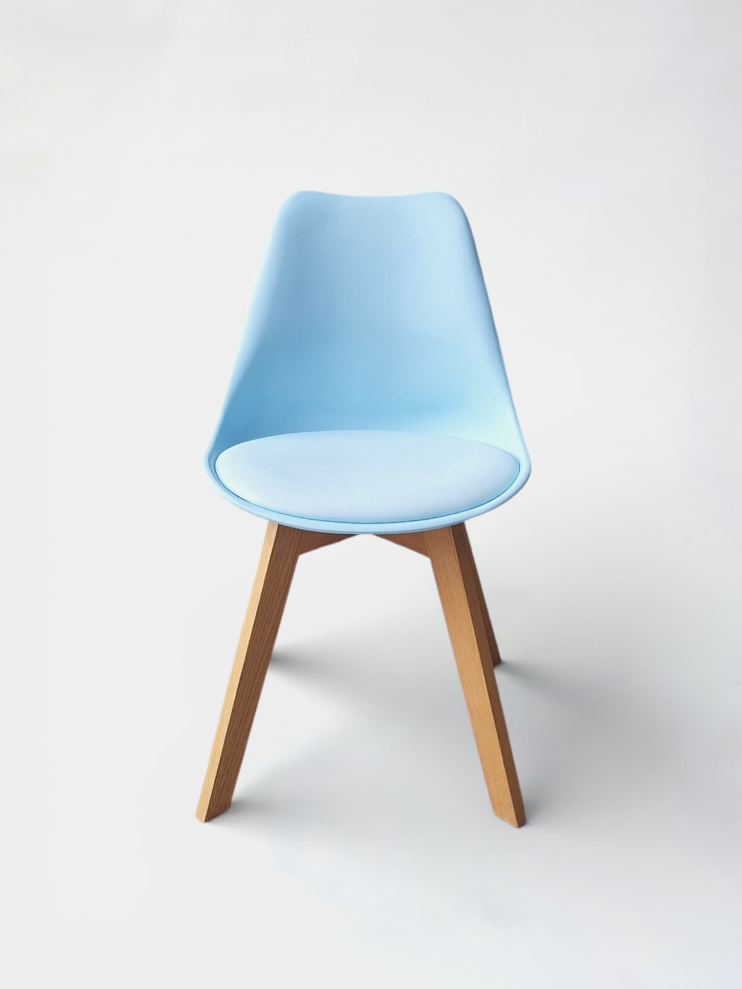 Maison du monde Blue Scandinavian Chair with wooden legs-1