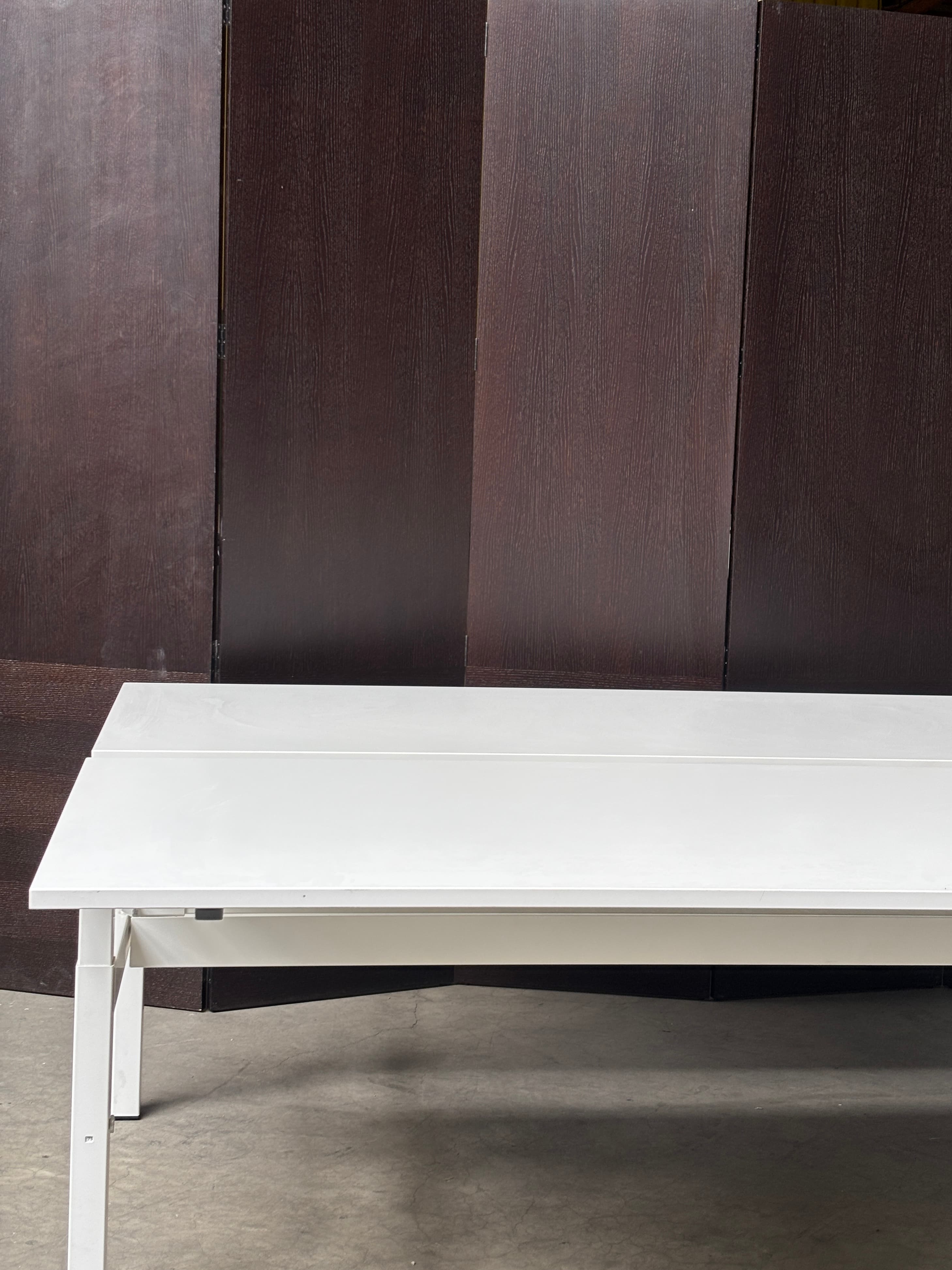 180x160cm White bench duo desk without divider-0