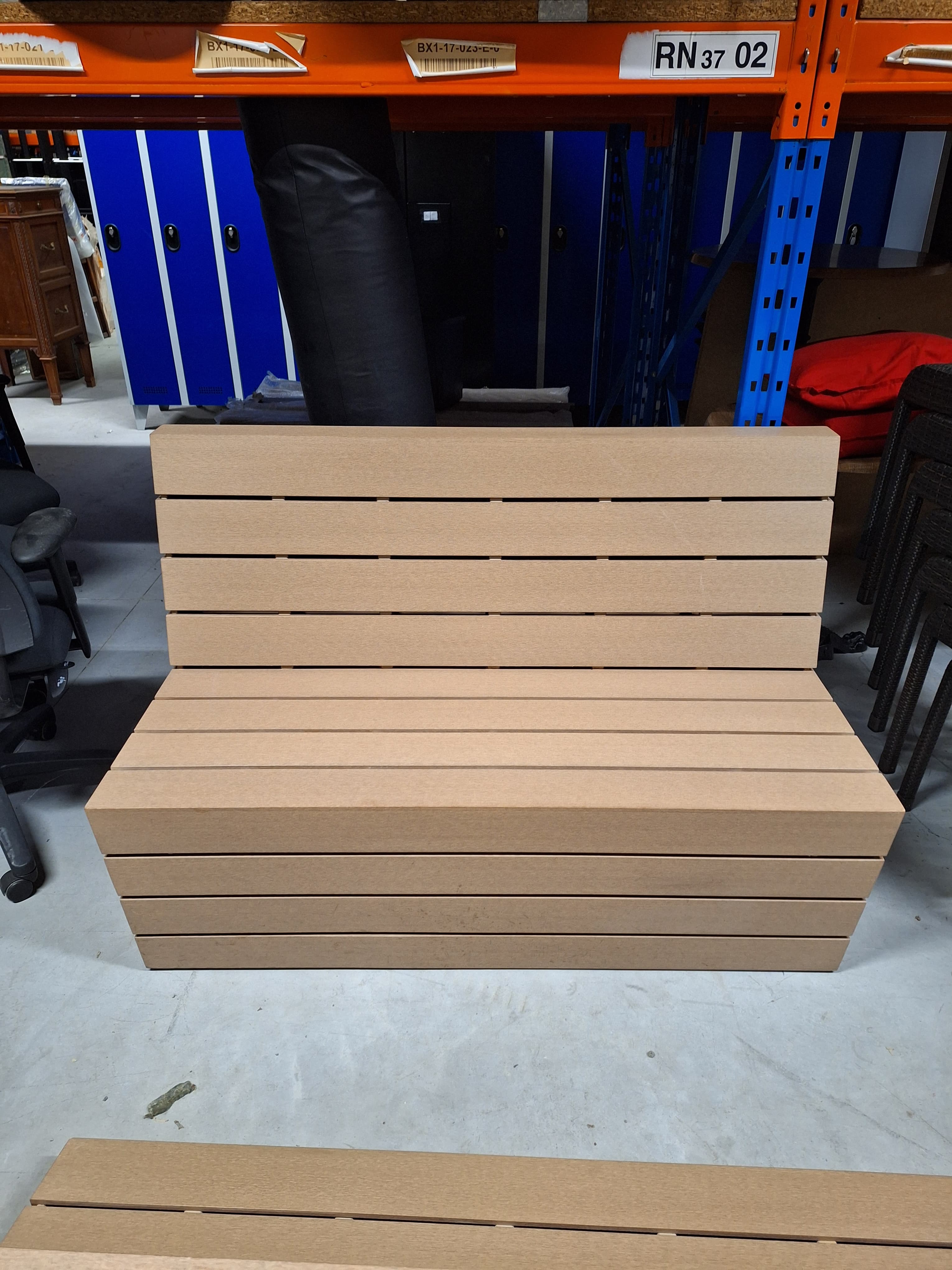 Banc extérieur en plastique Satelliet Beigetaupe-3