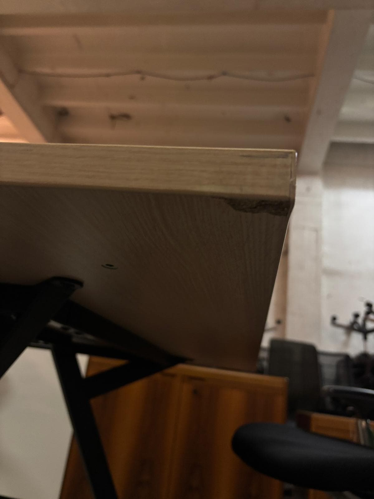 Rechthoekige 120 cm gelamineerde eikenhouten tafel met zwarte metalen poten-6