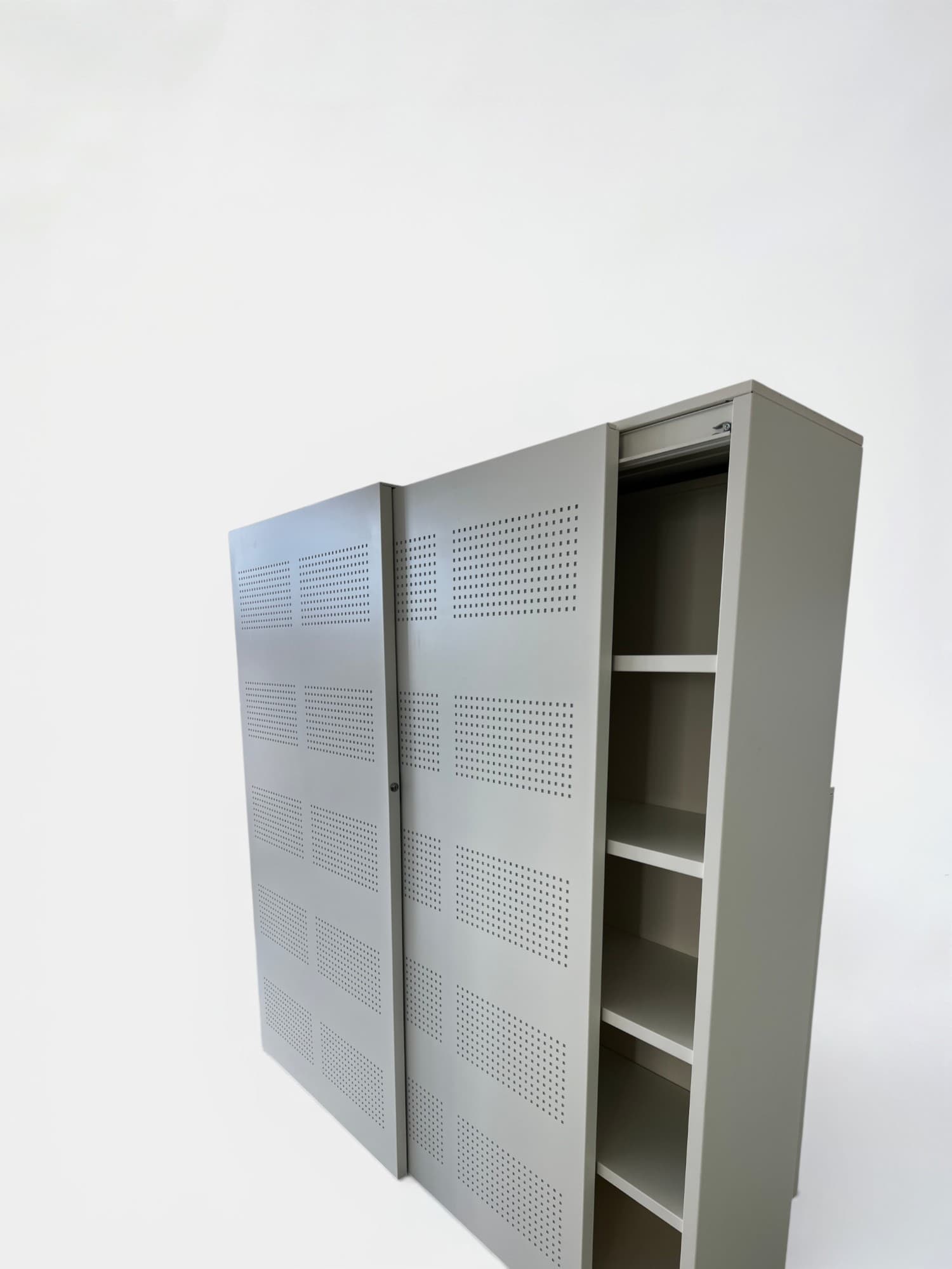 192cm Large White Metal Storage With Sliding Door-3
