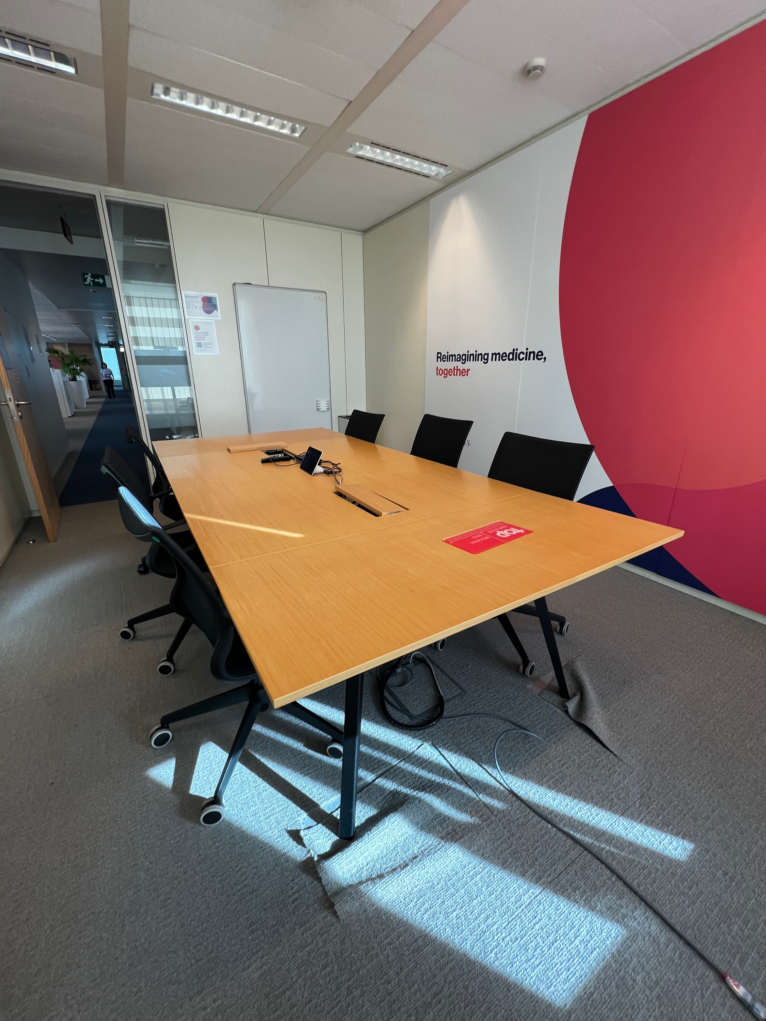 300cm Tan Wood Meeting Table