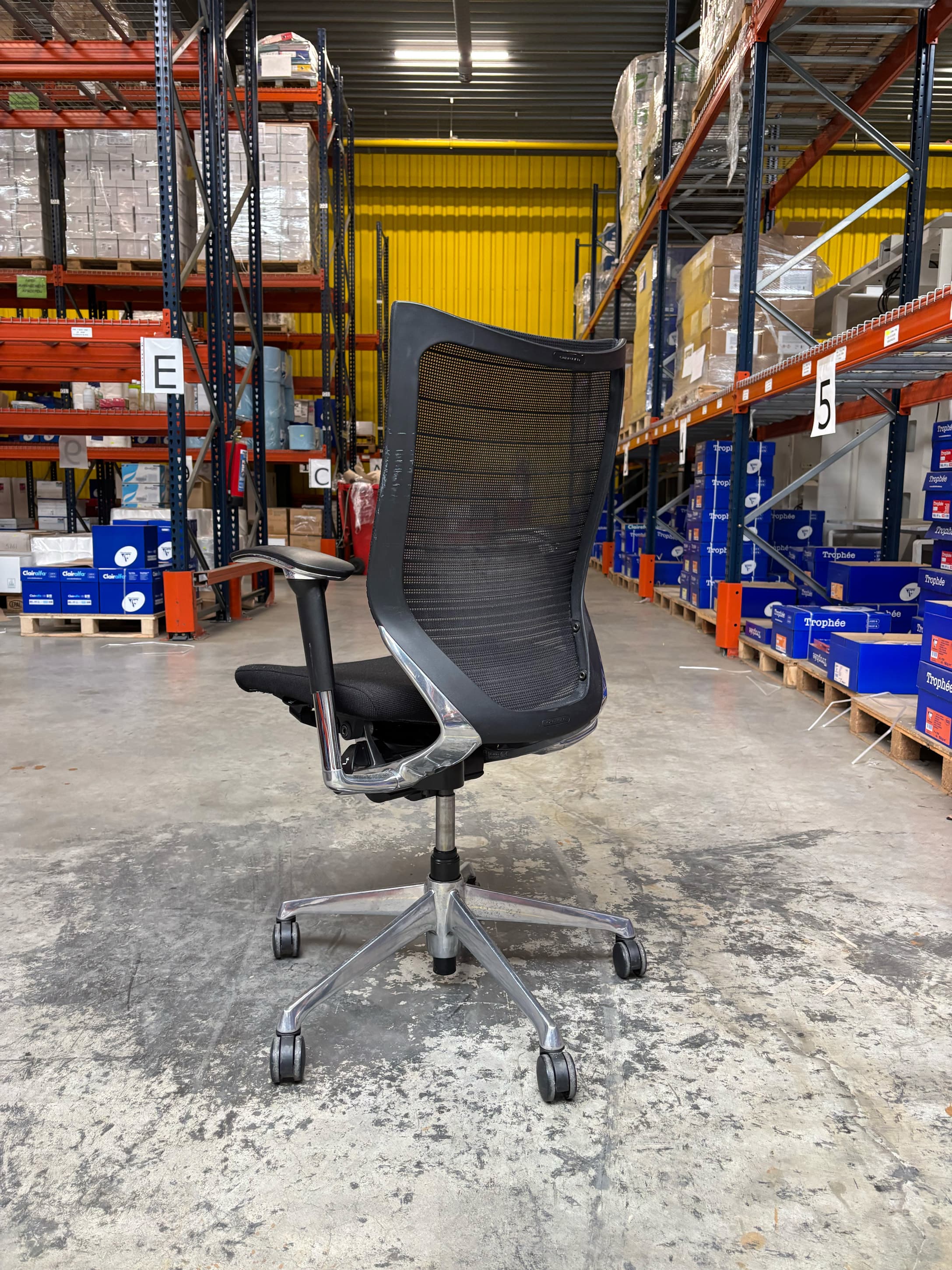 Okamura Black Mesh Office Chair with Ergonomic Design-3