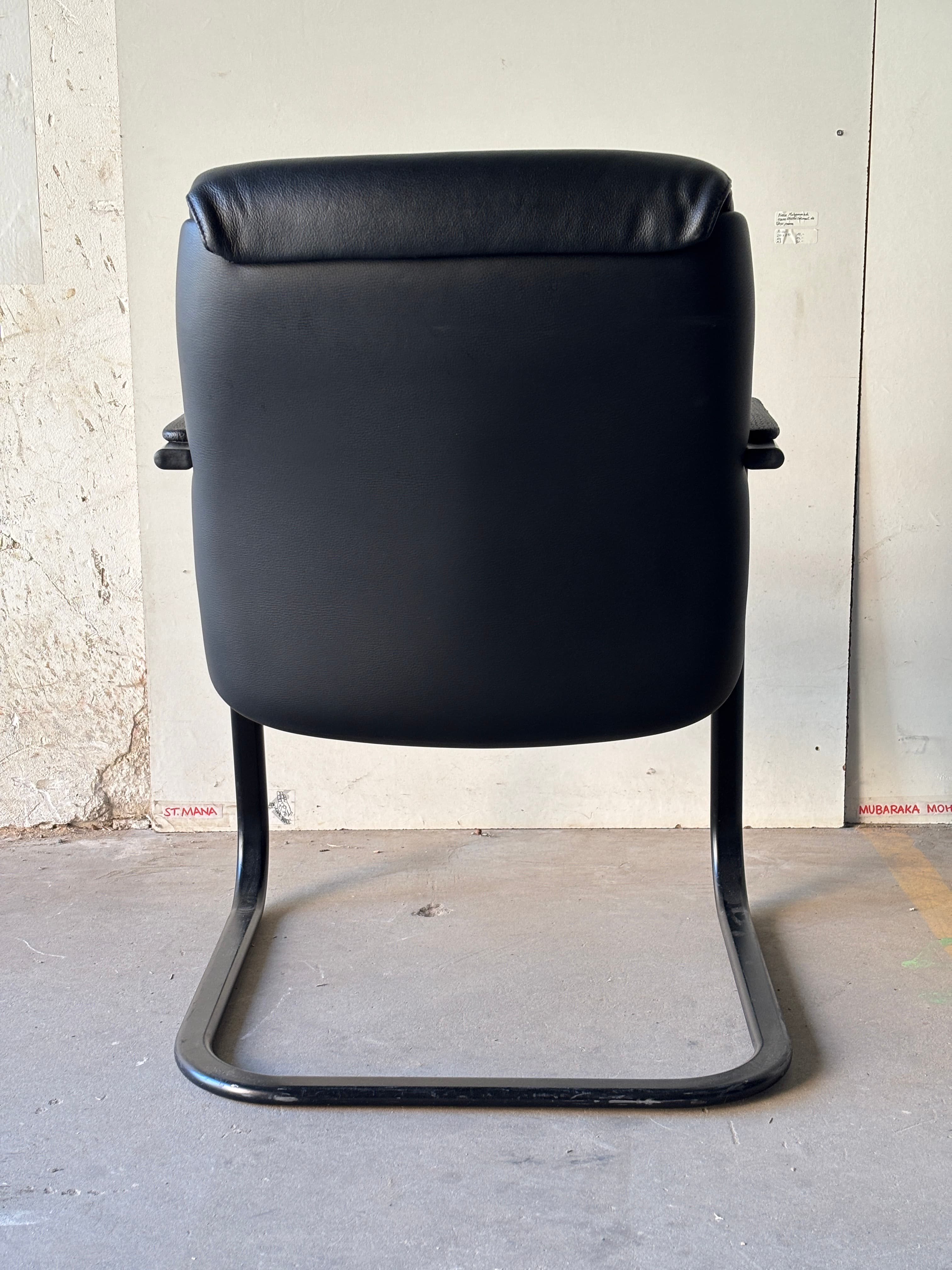 Sitland Black Simili Leather Chair-3