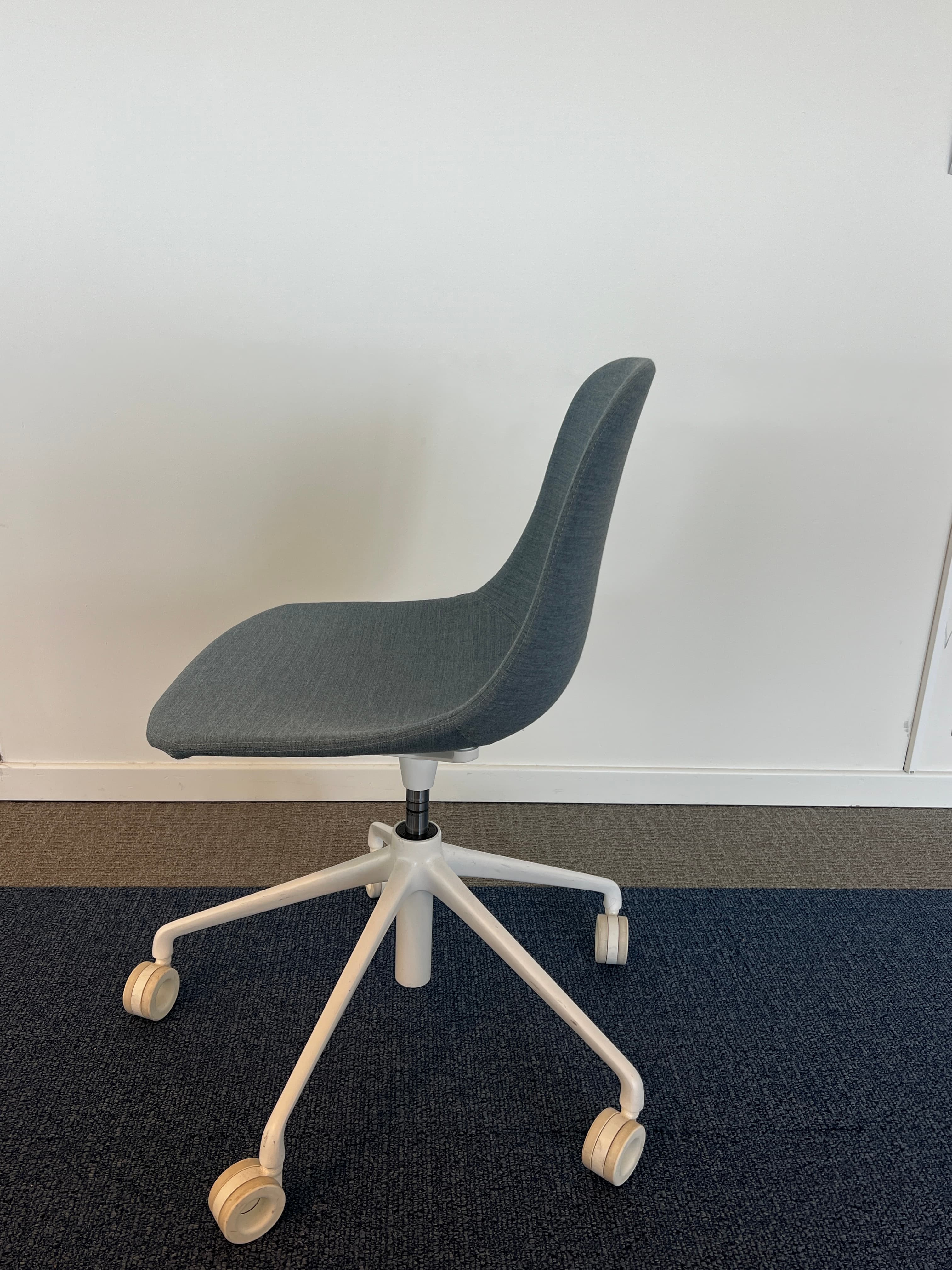 Infiniti Pure Loop Mono Blue Fabric Adjustable Office Chair on Wheels-3