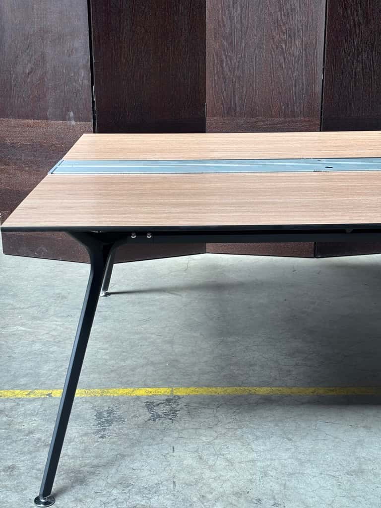 180cm Walnut Finish Wood Executive Desk with top access and Contemporary Design product image