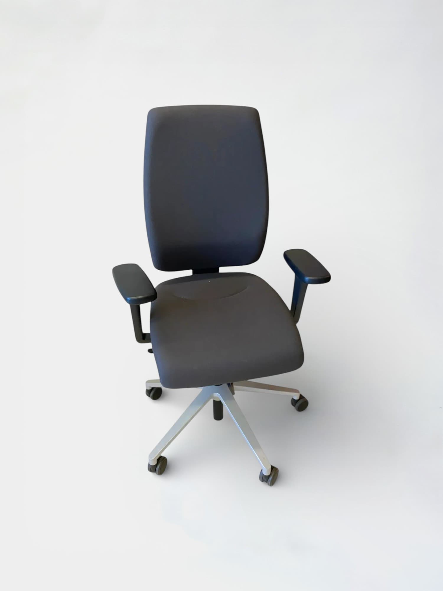 Giroflex nuanced taupe office chair on wheels-0