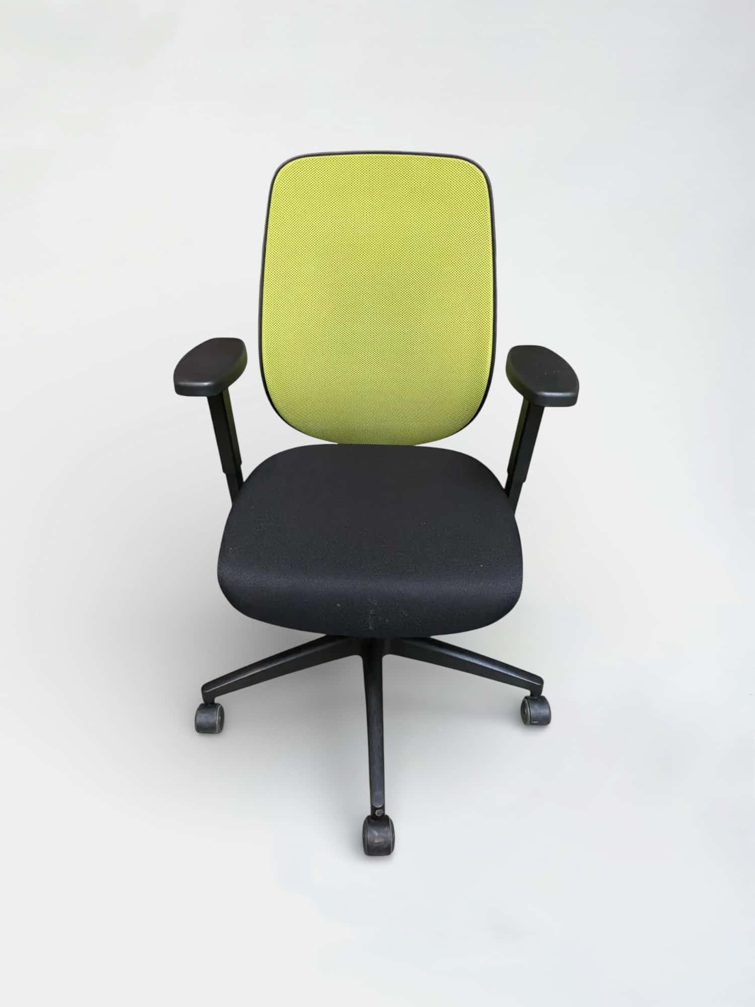 Giroflex Ergonomic adjustable green and black office chair on wheels product image