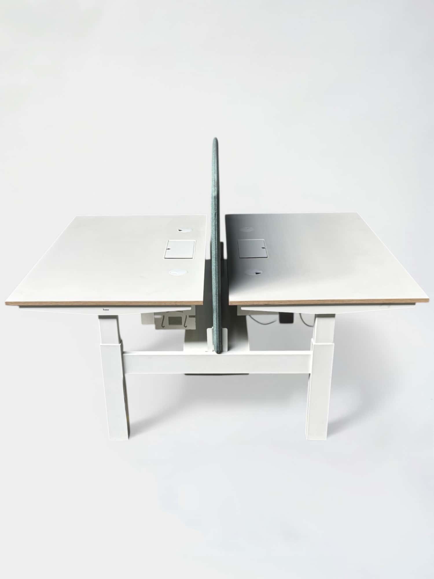 BENE 140cm White duo desk electric with blue separator product image