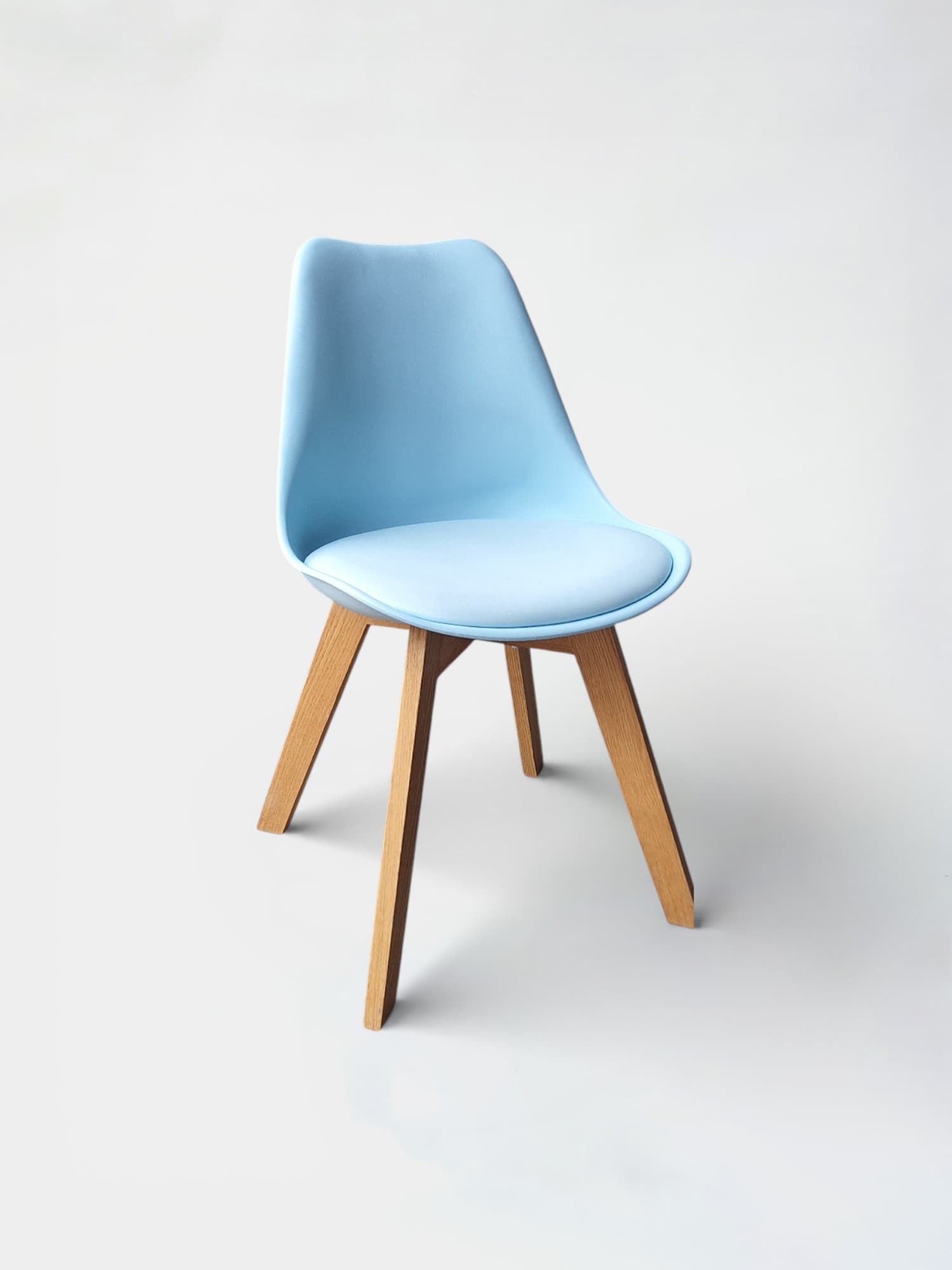 Maison du monde Blue Scandinavian Chair with wooden legs-0