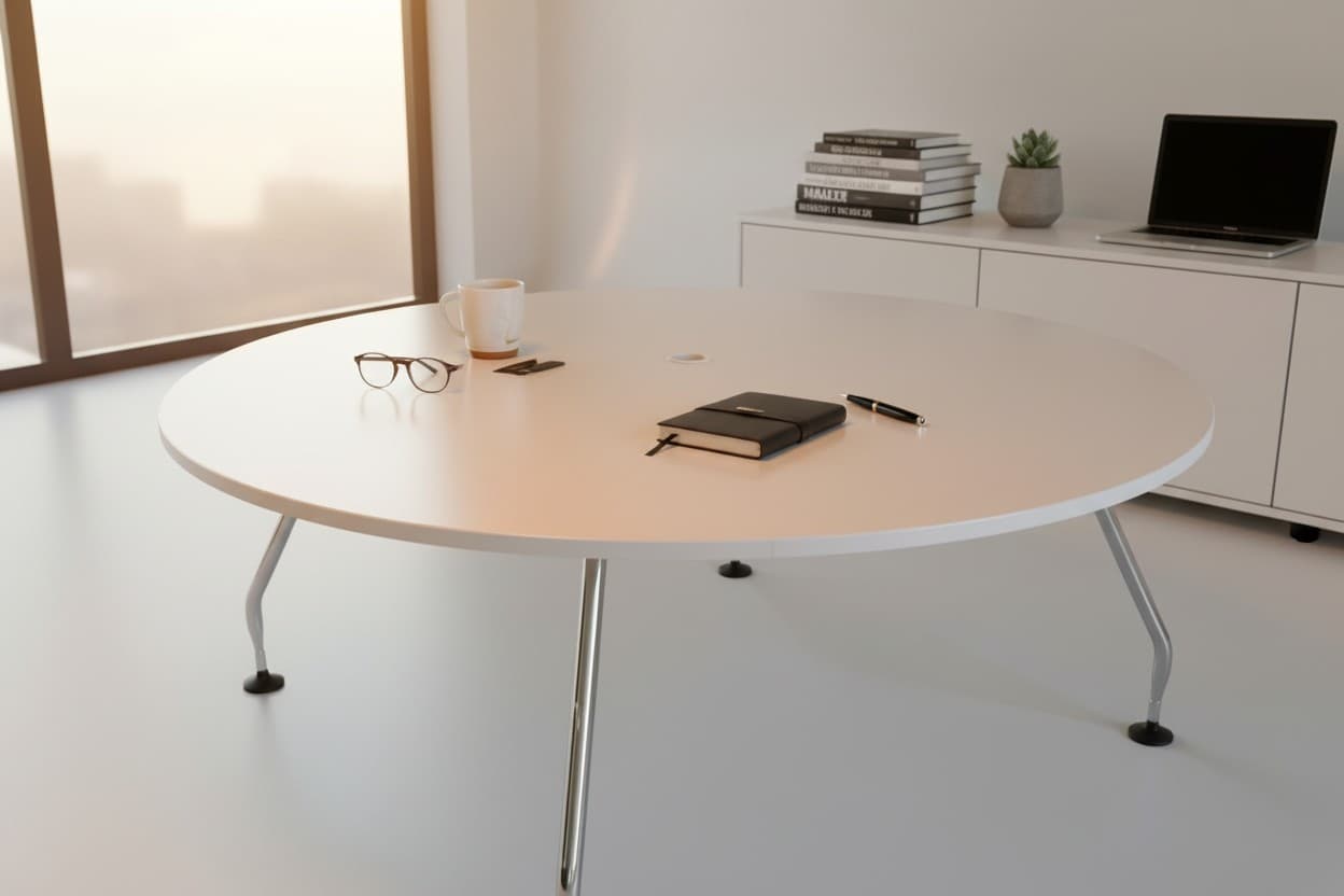 Vitra Ad Hoc 180cm table ronde blanche-1