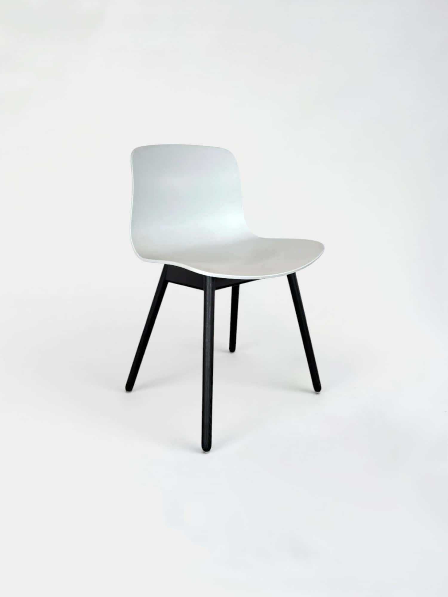 Hay - About A Chair AAC 12 White Plastic Chair With Black Wooden Legs product image