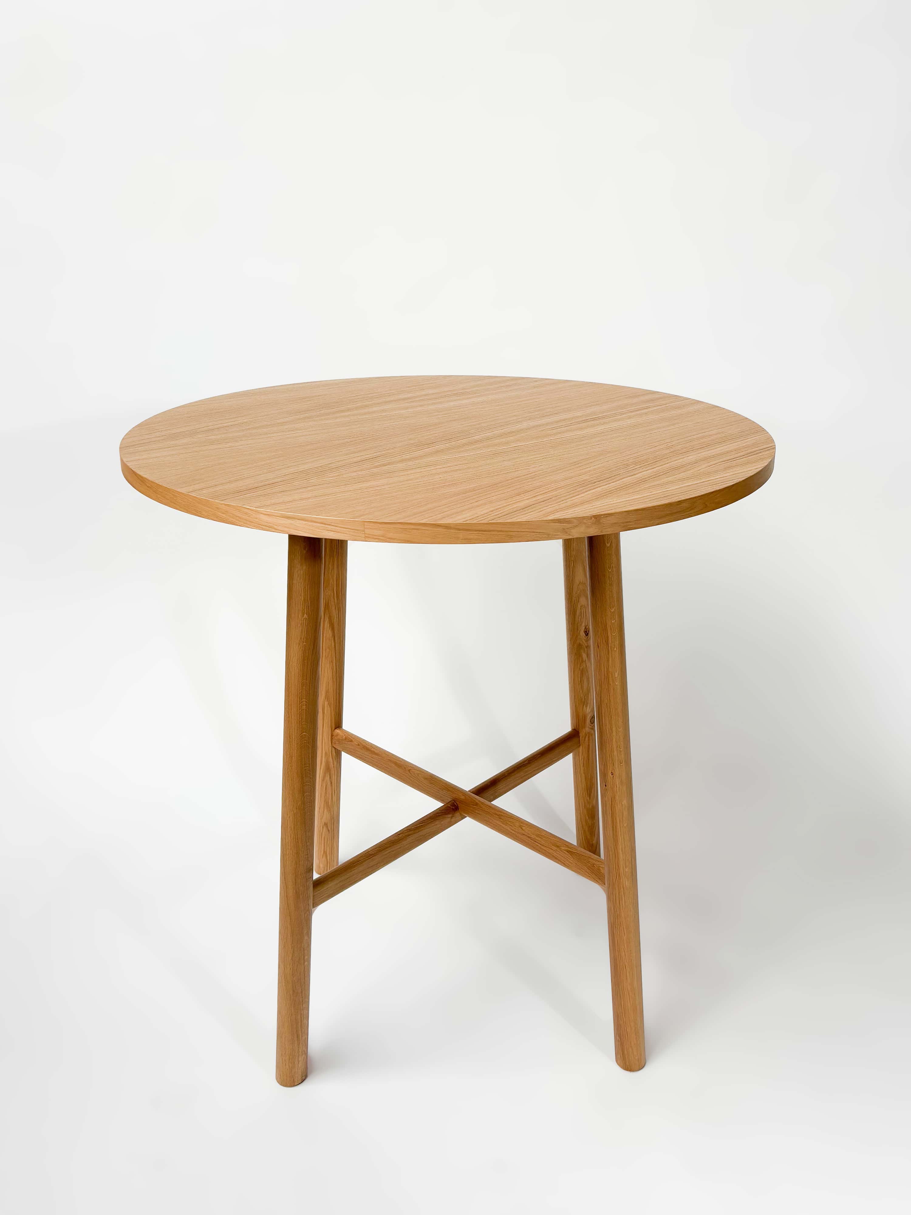 CRUSO 90cm Natural Oak High Wooden Round Table product image