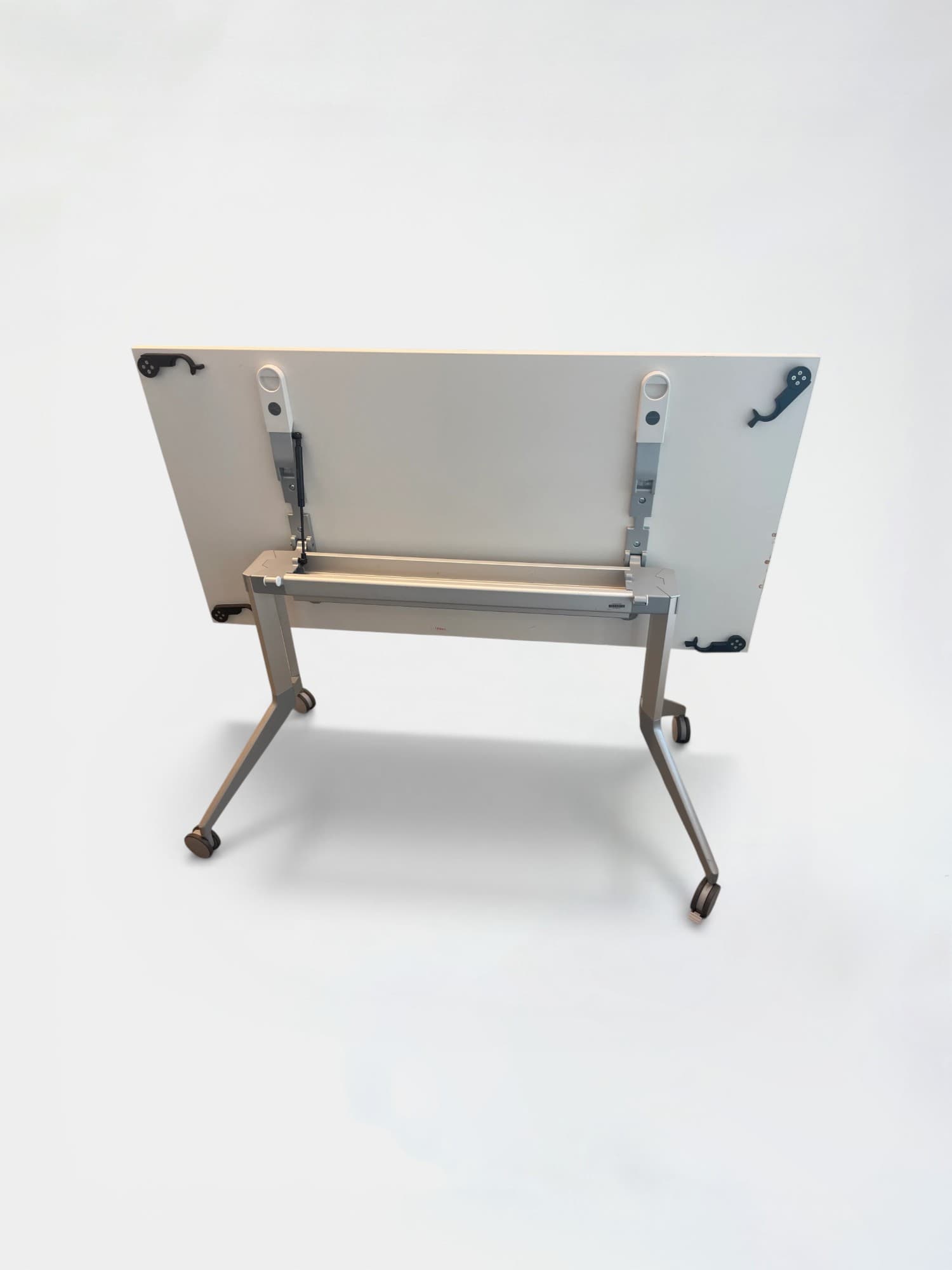 Haworth 200 cm opvouwbare vergadertafel in wit en crème met metalen poten