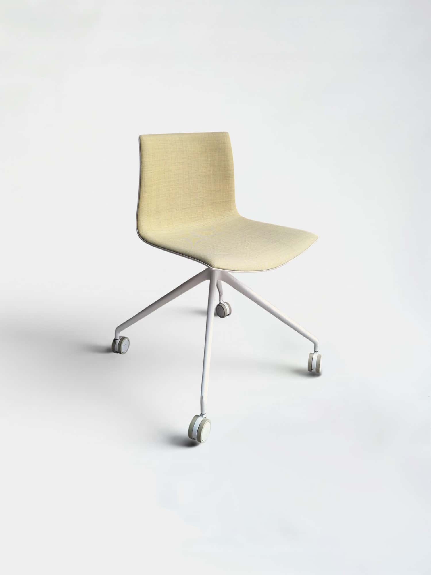 Arper Yellow Fabric Chair on Wheels product image