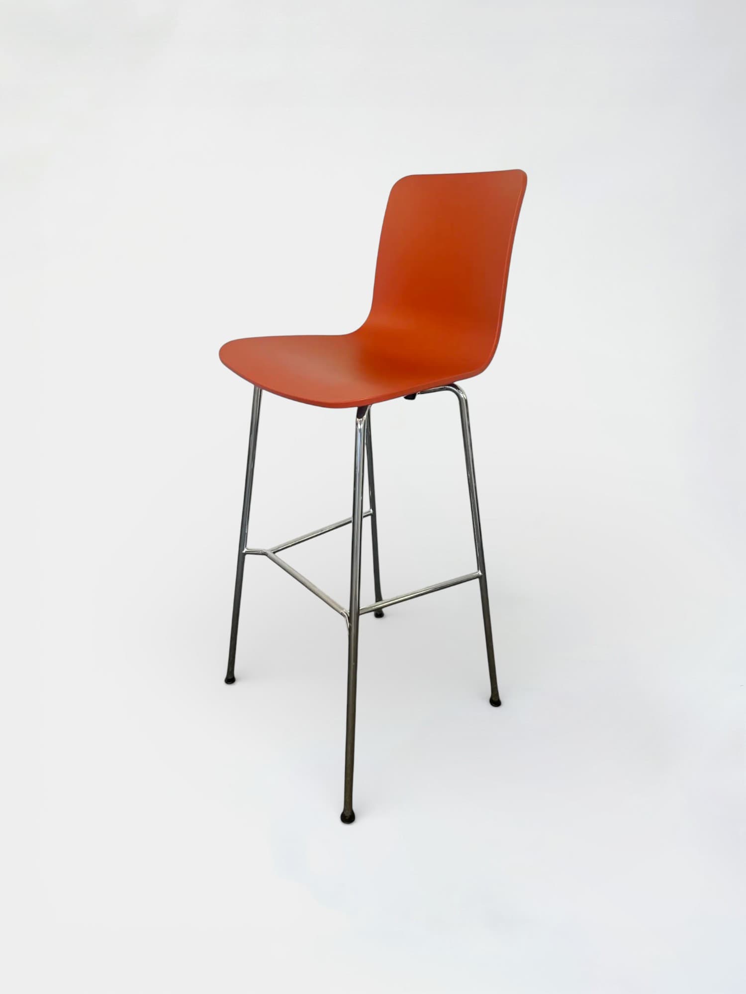 Vitra Orange High chair with metallic legs-2