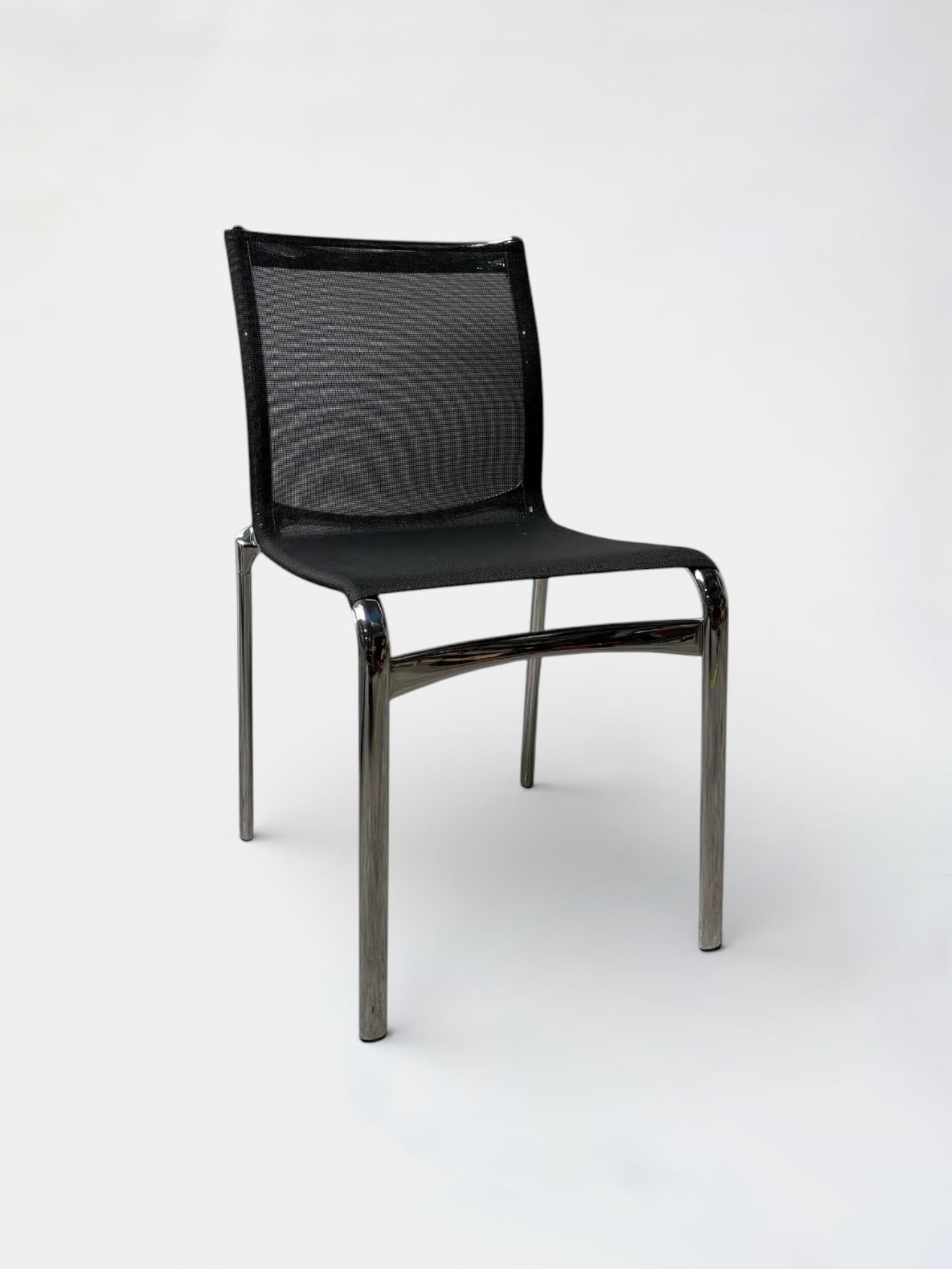 Alias small black Mesh meeting Chair with Chrome Frame