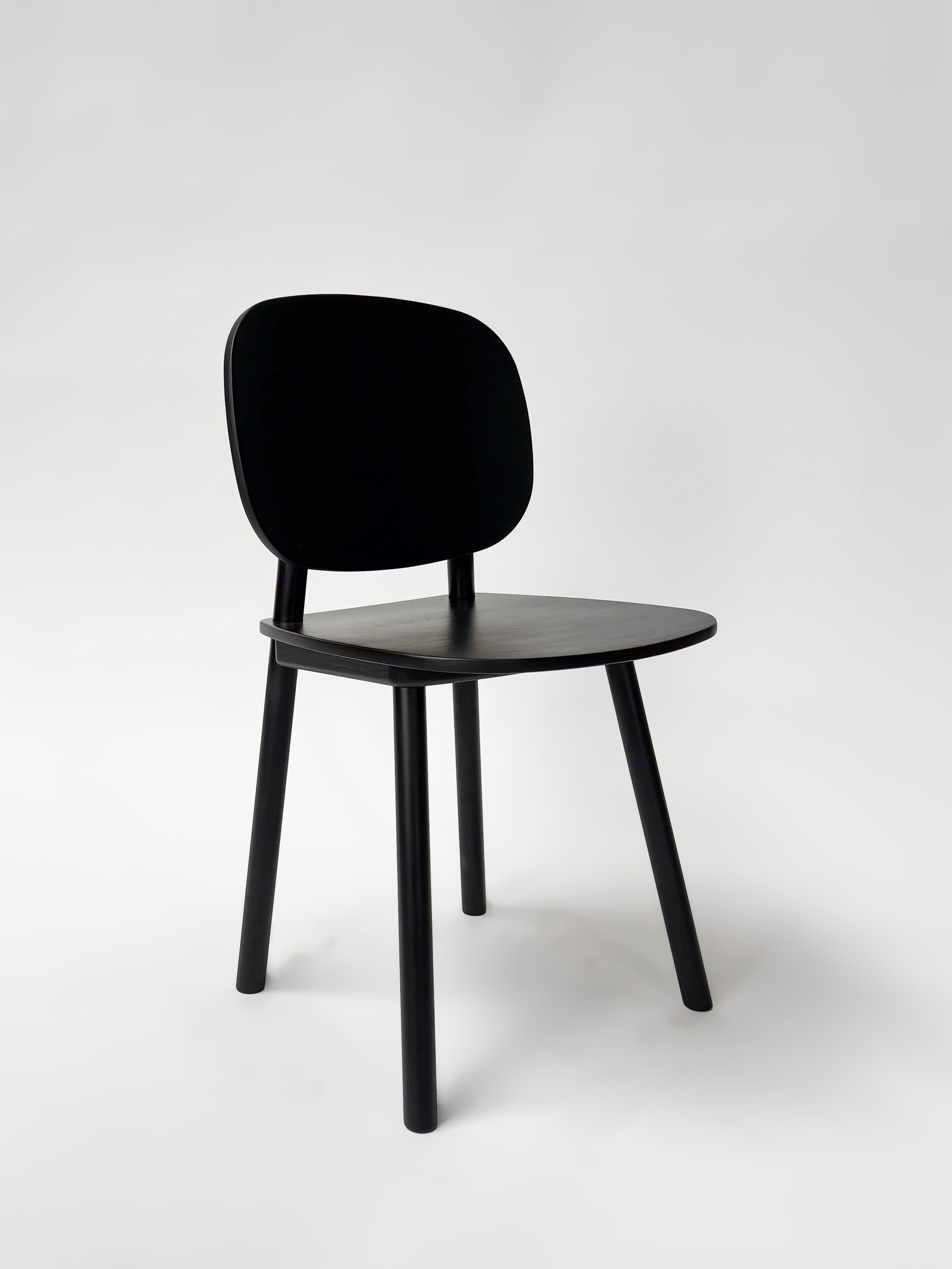 CRUSO Chaise de salle à manger en bois noir