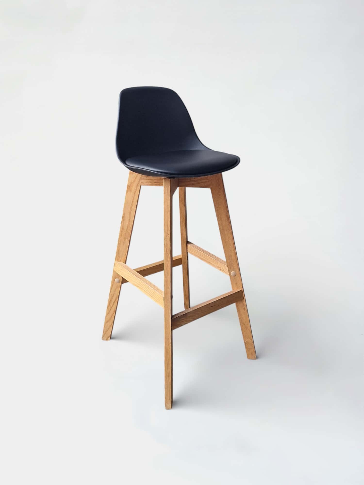 Maison du Monde ICE Black Bar Stool with Wooden Legs product image
