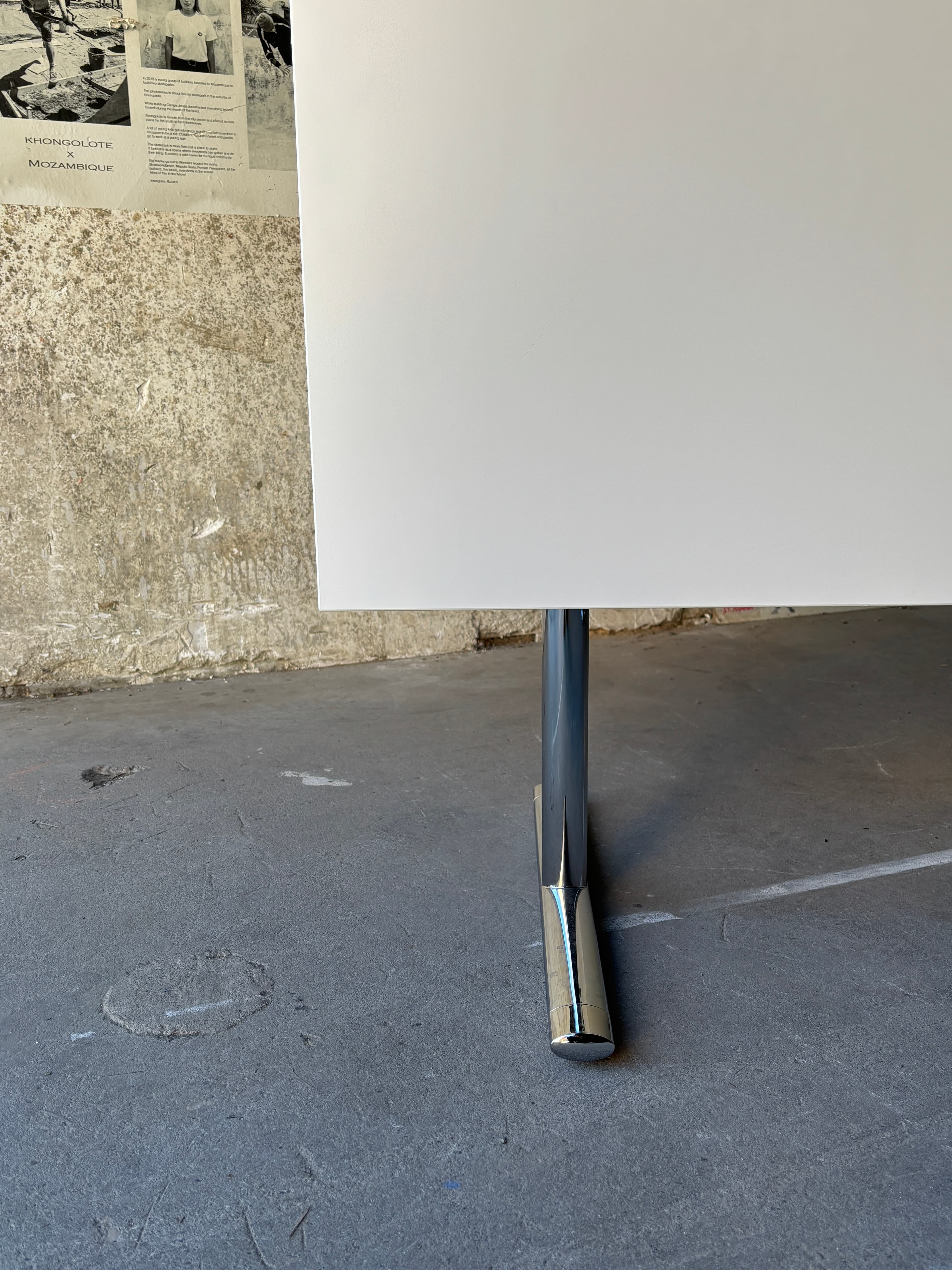 Howe 180cm minimalist Desk with metal legs and white top