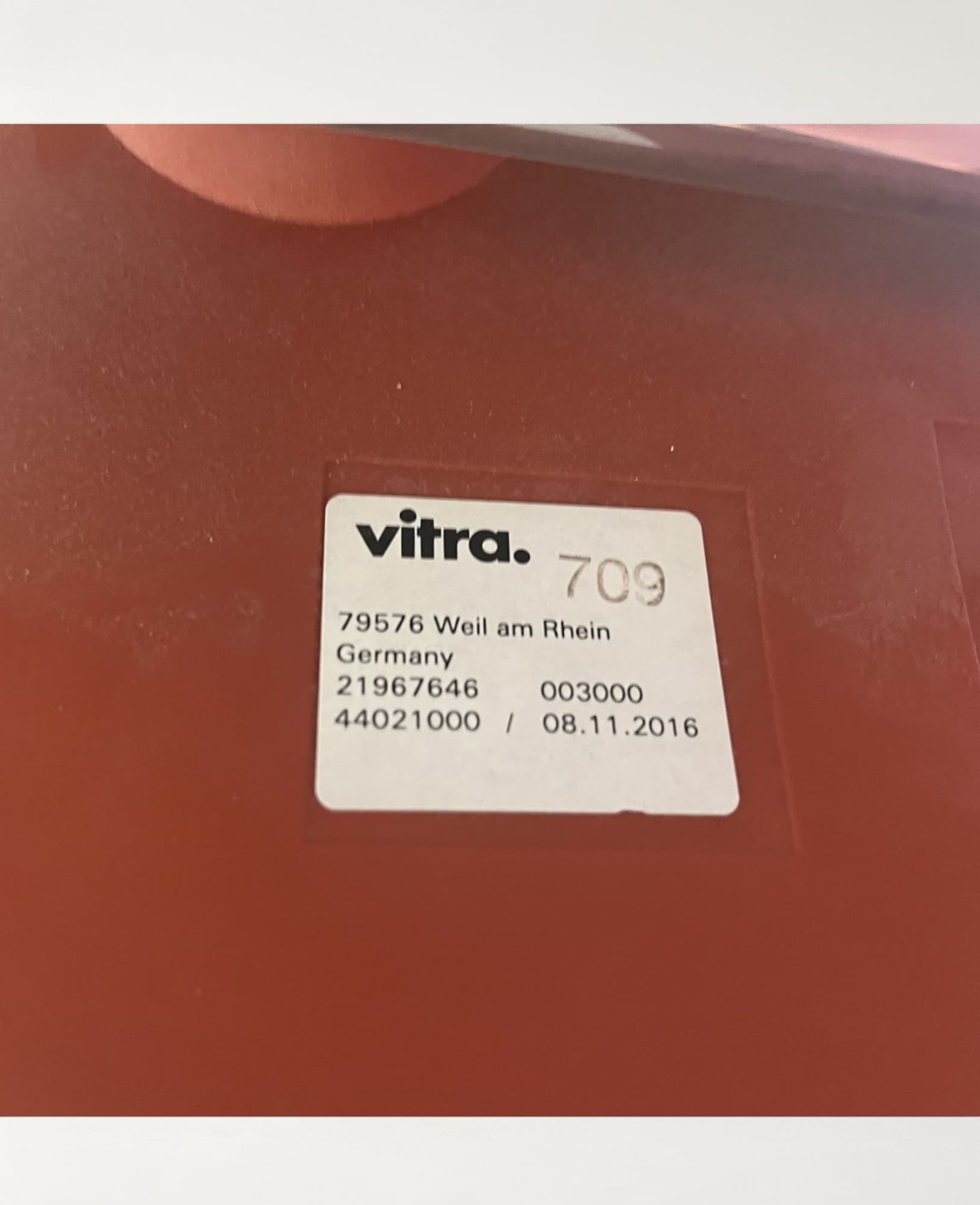 Vitra Orange High chair with metallic legs-3