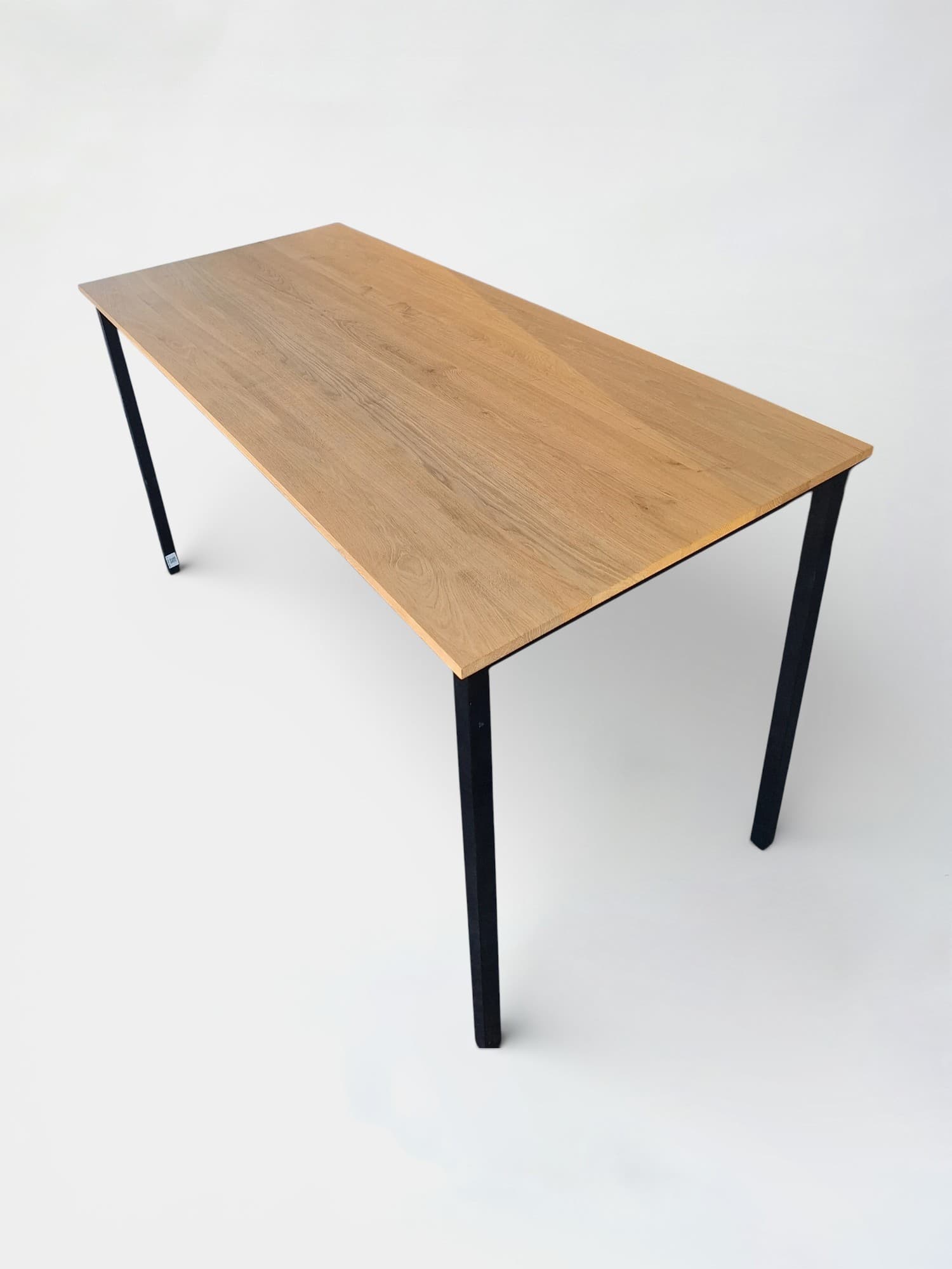 Wooden 200cm high table with black structure-0