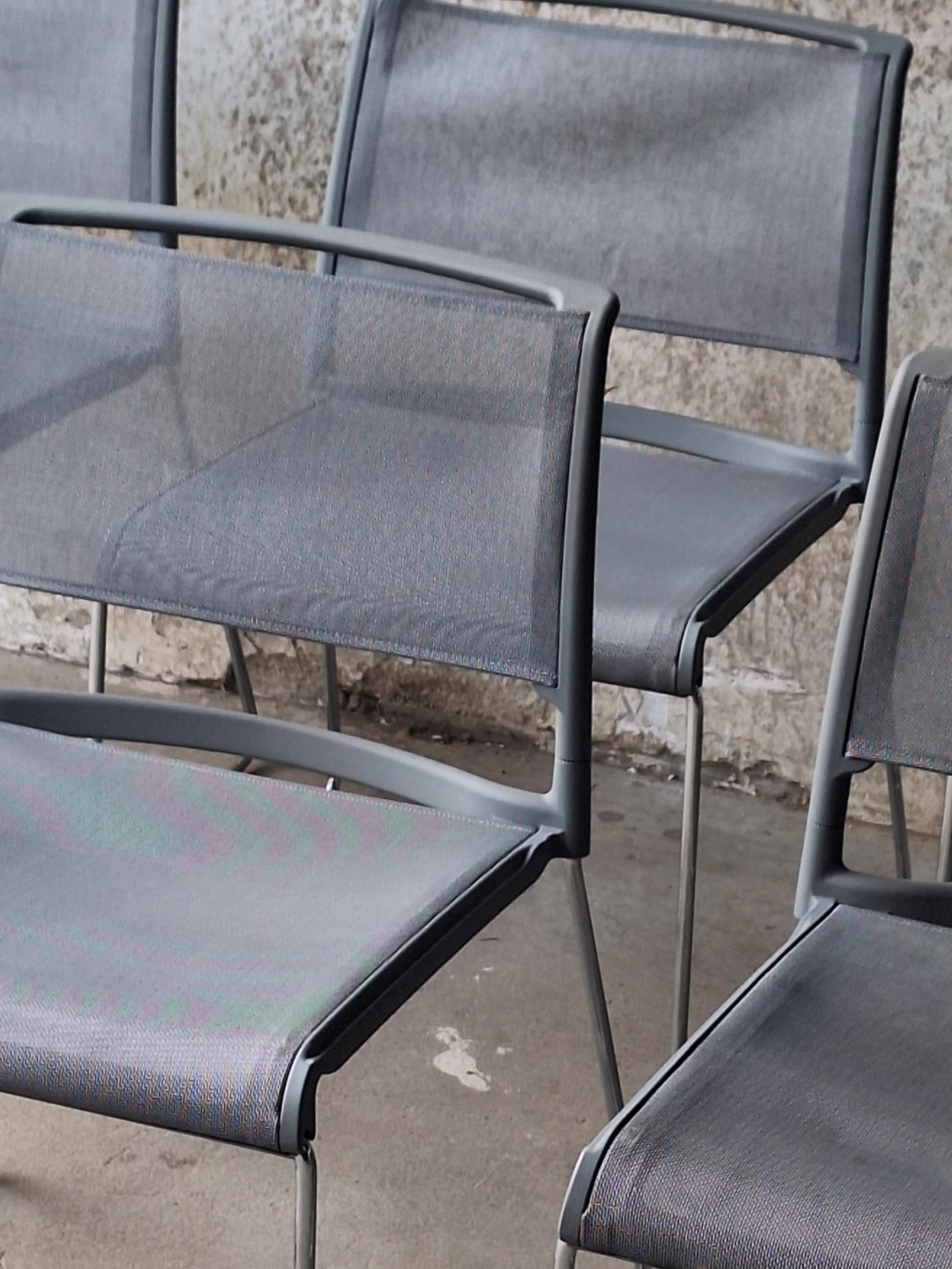 Wilkhahn grijs mesh stapelbare vergaderstoel