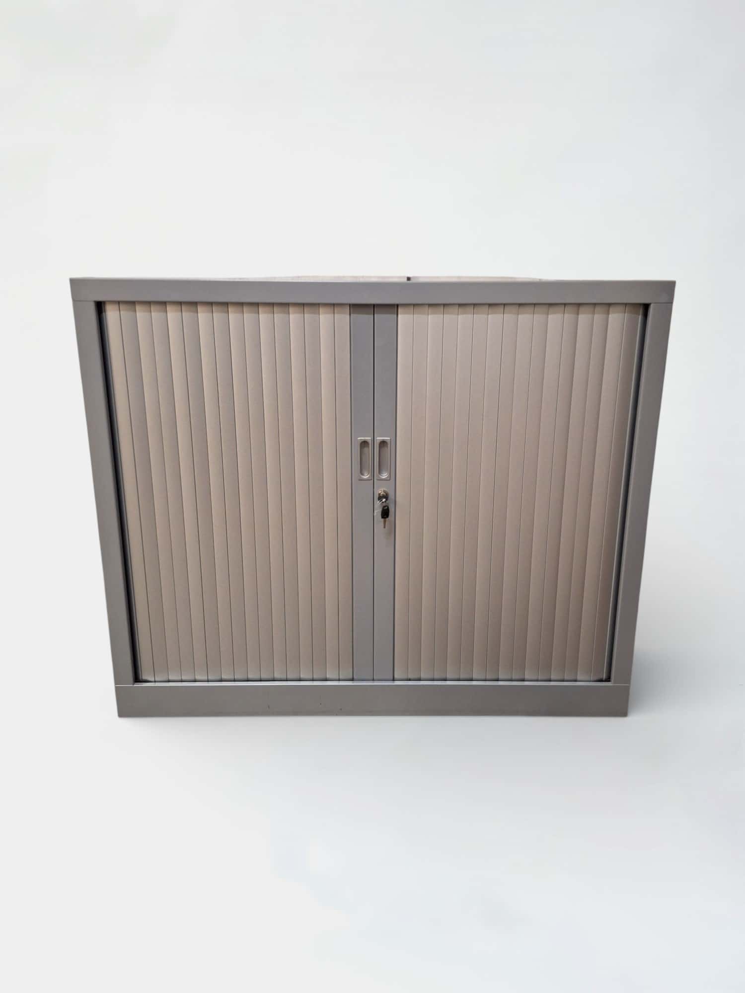 Grey 120cm Metal Cabinet with Locking Doors and Adjustable Interior Shelving product image