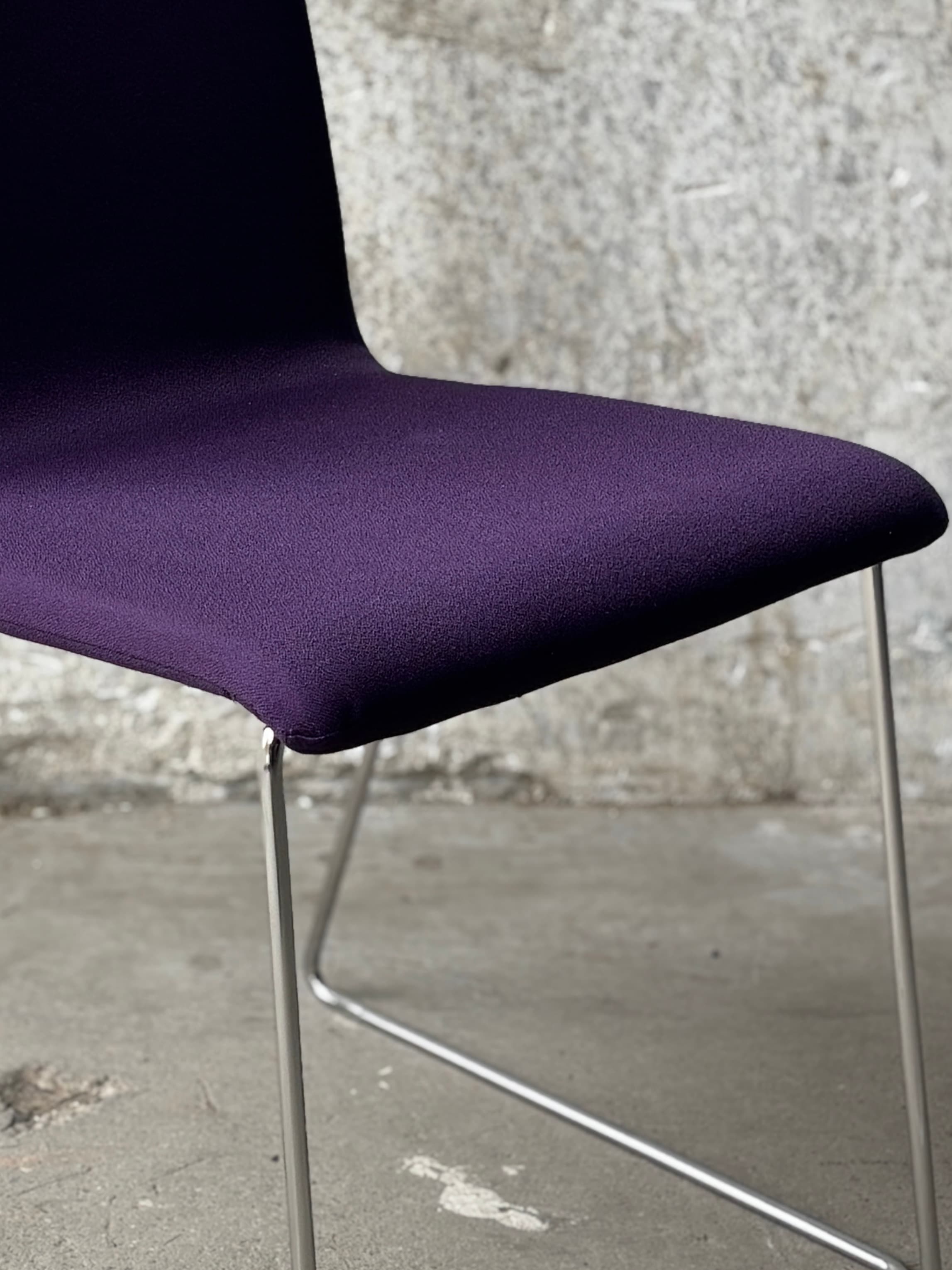 Narbutas Moon stackable purple chair on steel legs-1