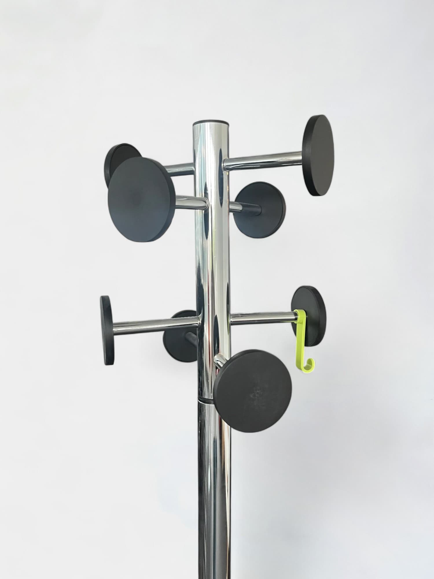 Metallic and Black Metal Coat Rack with Umbrella Holder