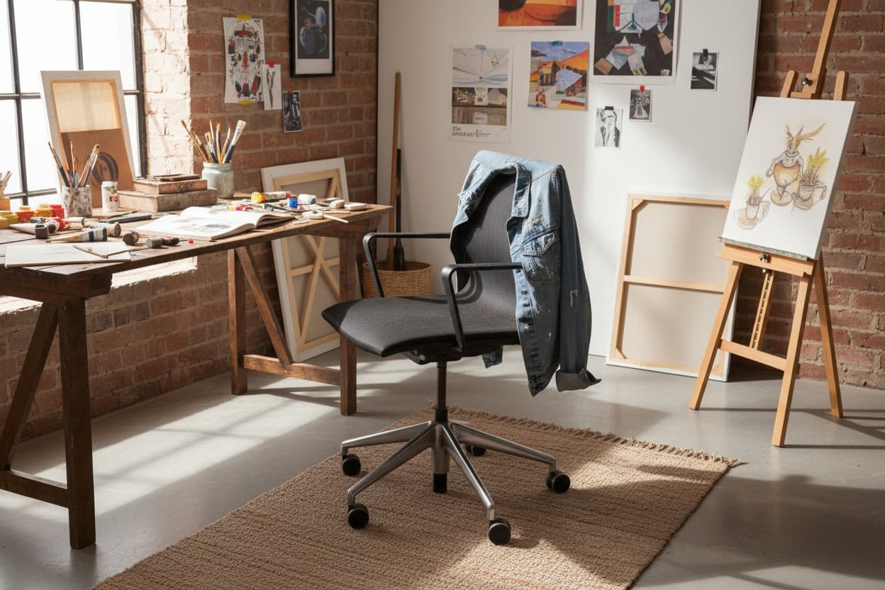 VITRA Physix verstelbare zwarte bureaustoel met gaas op wieltjes-2