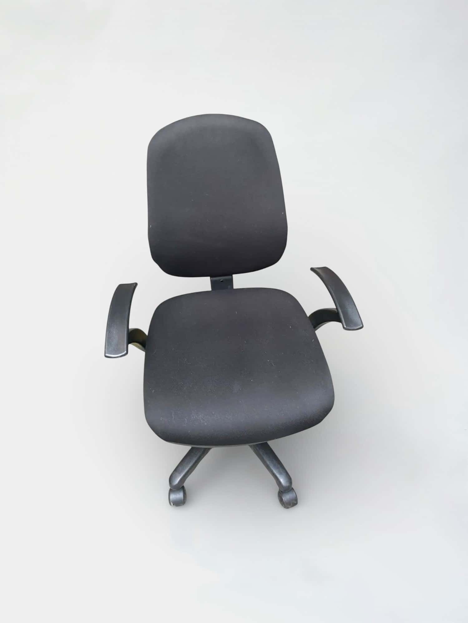 Adjustable height and back black office chair on wheels product image