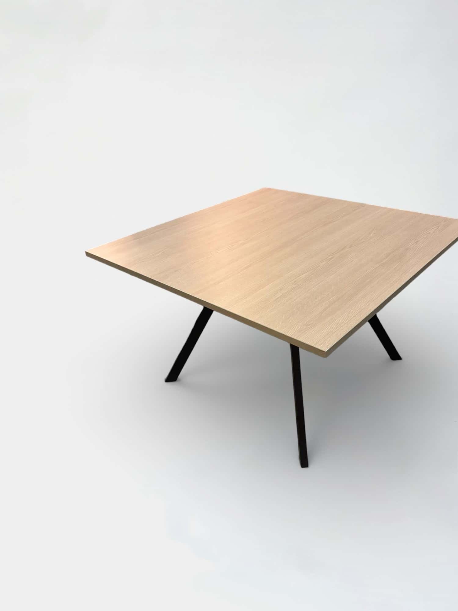 Rectangular 120cm Laminated Oak Table with Black Metal Legs product image