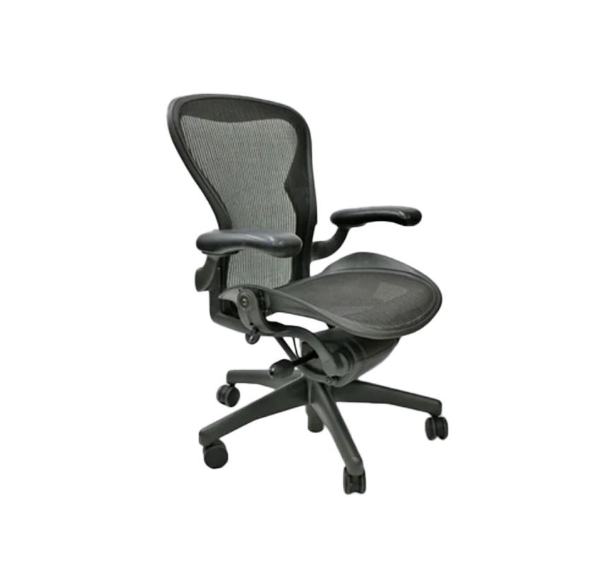 A reused ergonomic mesh office chair
